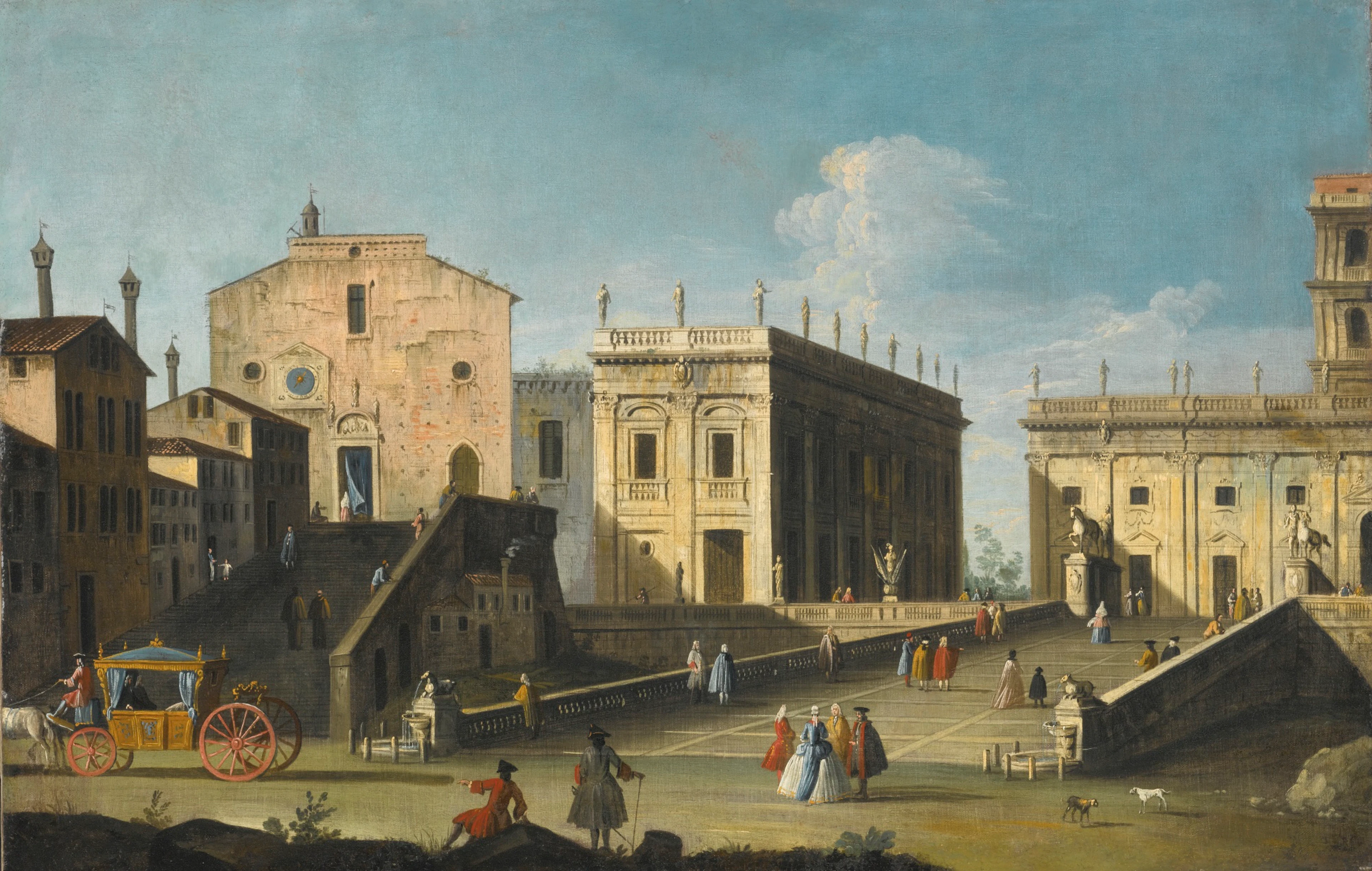 Rome, a view of the church of Santa Maria in Aracoeli and the Campidoglio
