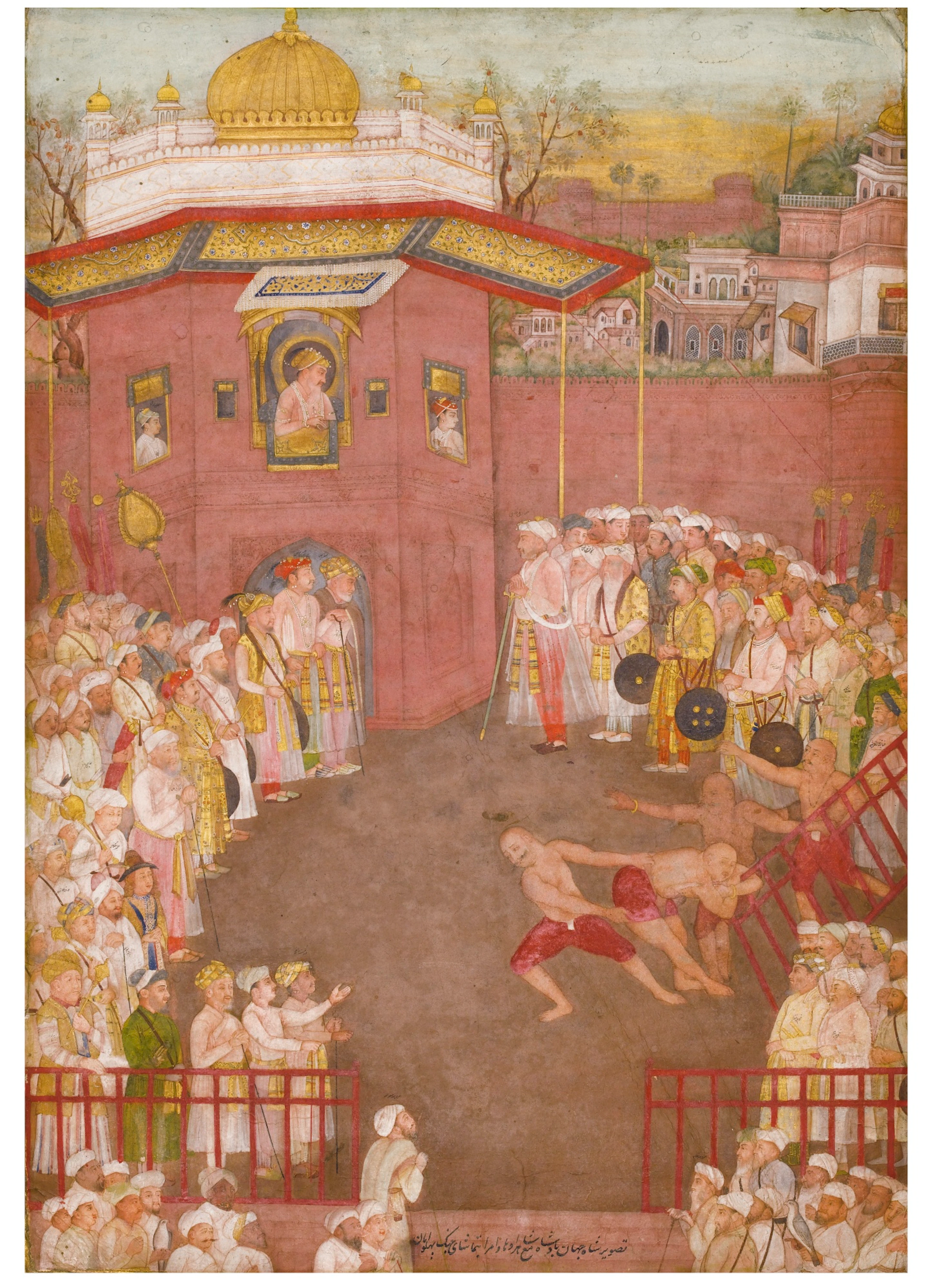 The emperor shah jahan watching a wrestling match, attributable to