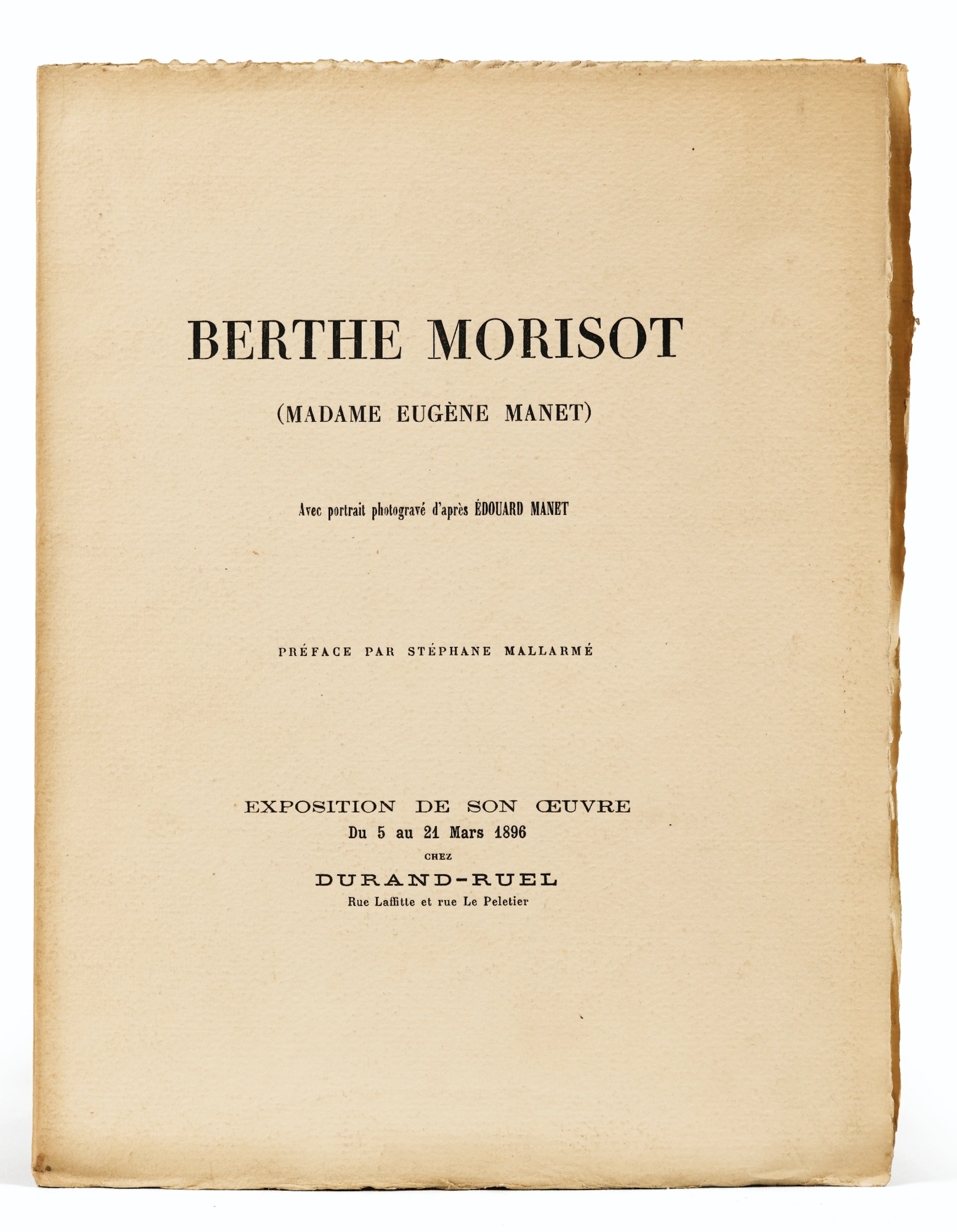 Berthe Morisot (Madame Eugène Manet). [Paris, Imprimerie de l’Art