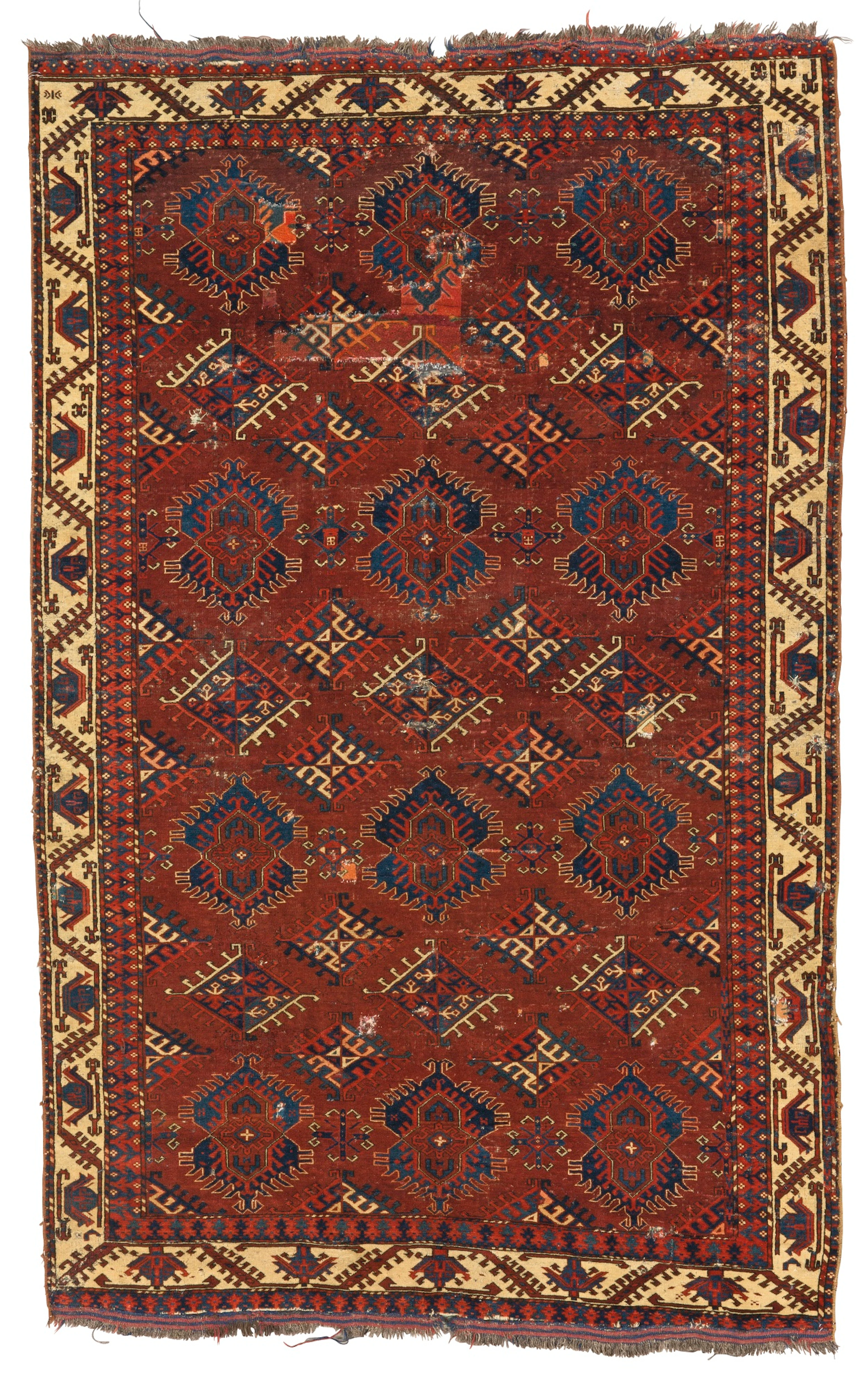 A yomut 'eagle gul' group main carpet, southwest turkestan