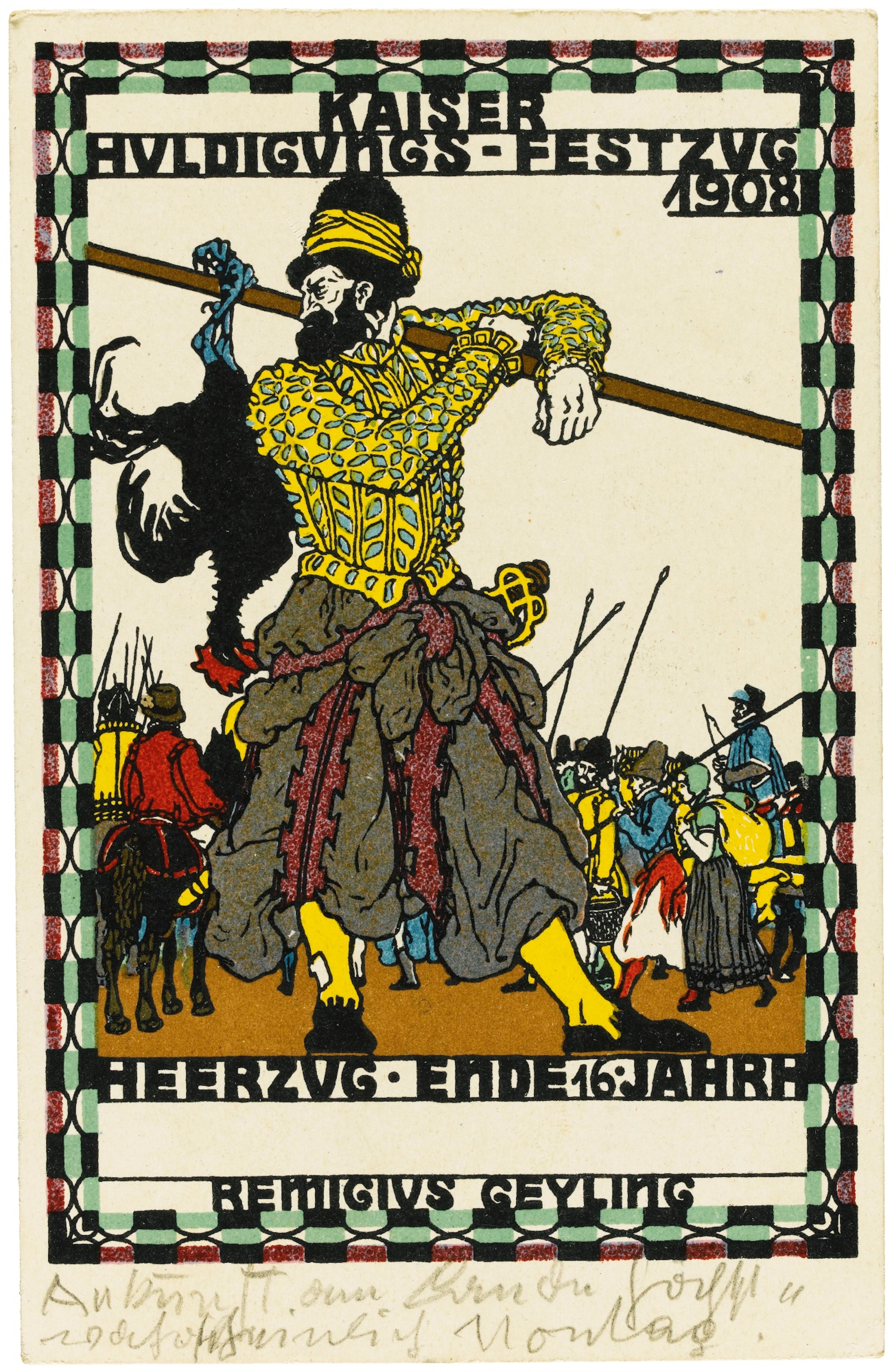 Autograph letter on a postcard, signed and inscribed to Emilie Flöge