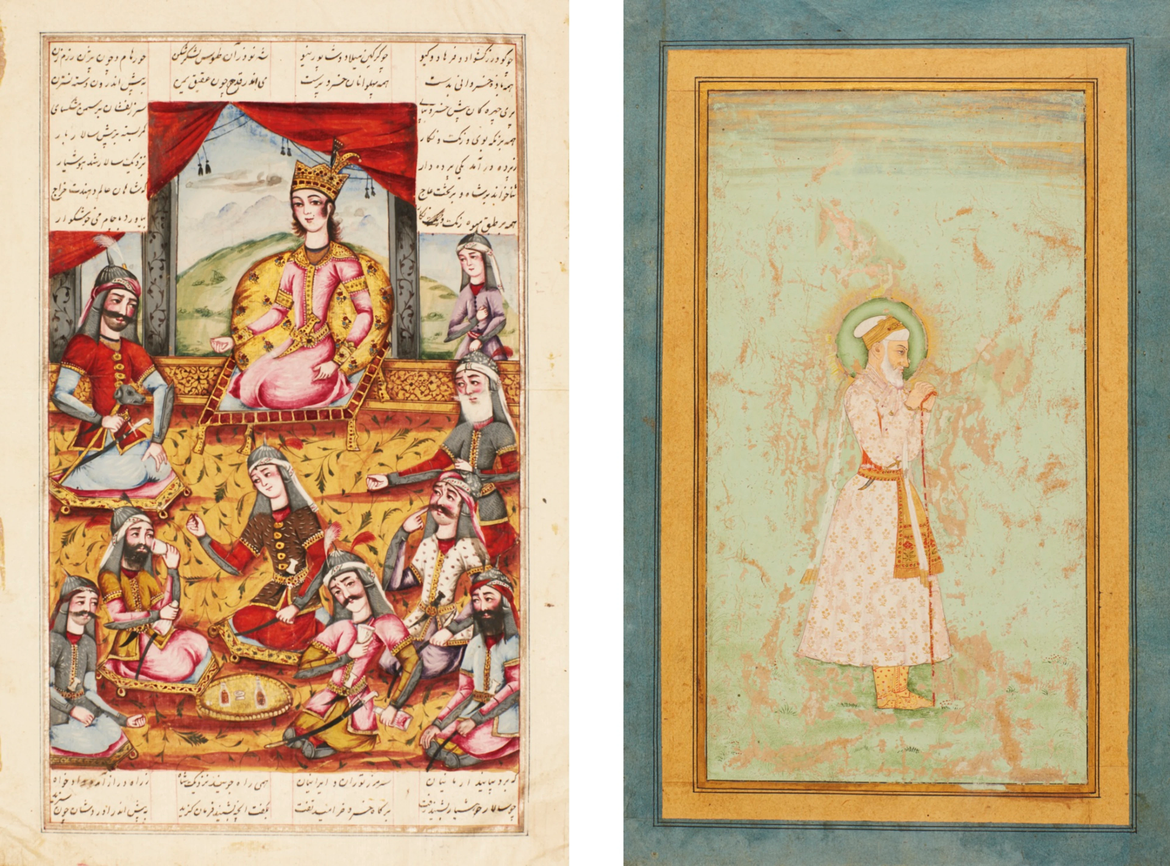 A collection of 9 illuminated leaves, comprising: