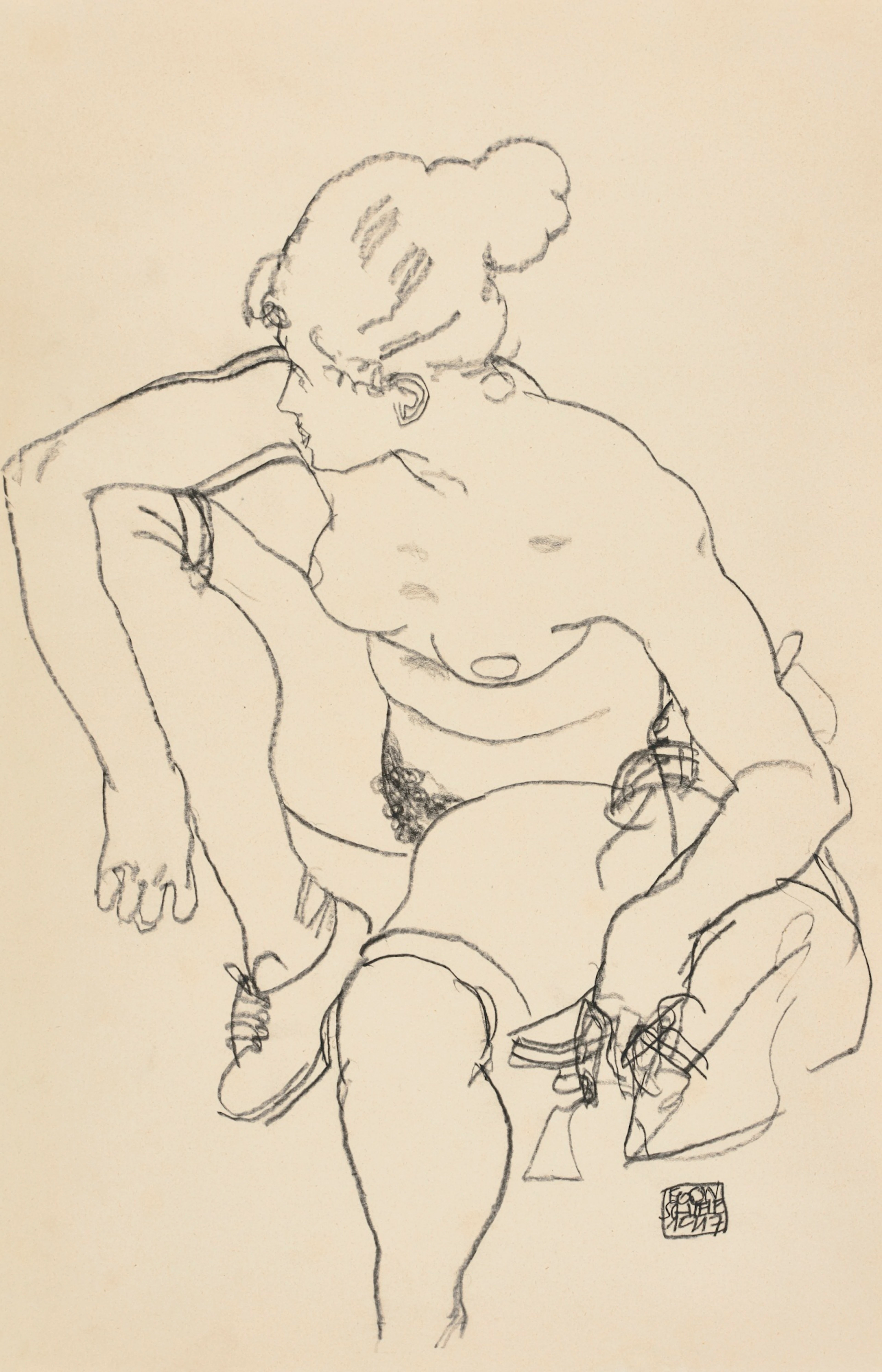 Frau Sitzend mit Schuhen (Woman Seated with Shoes)