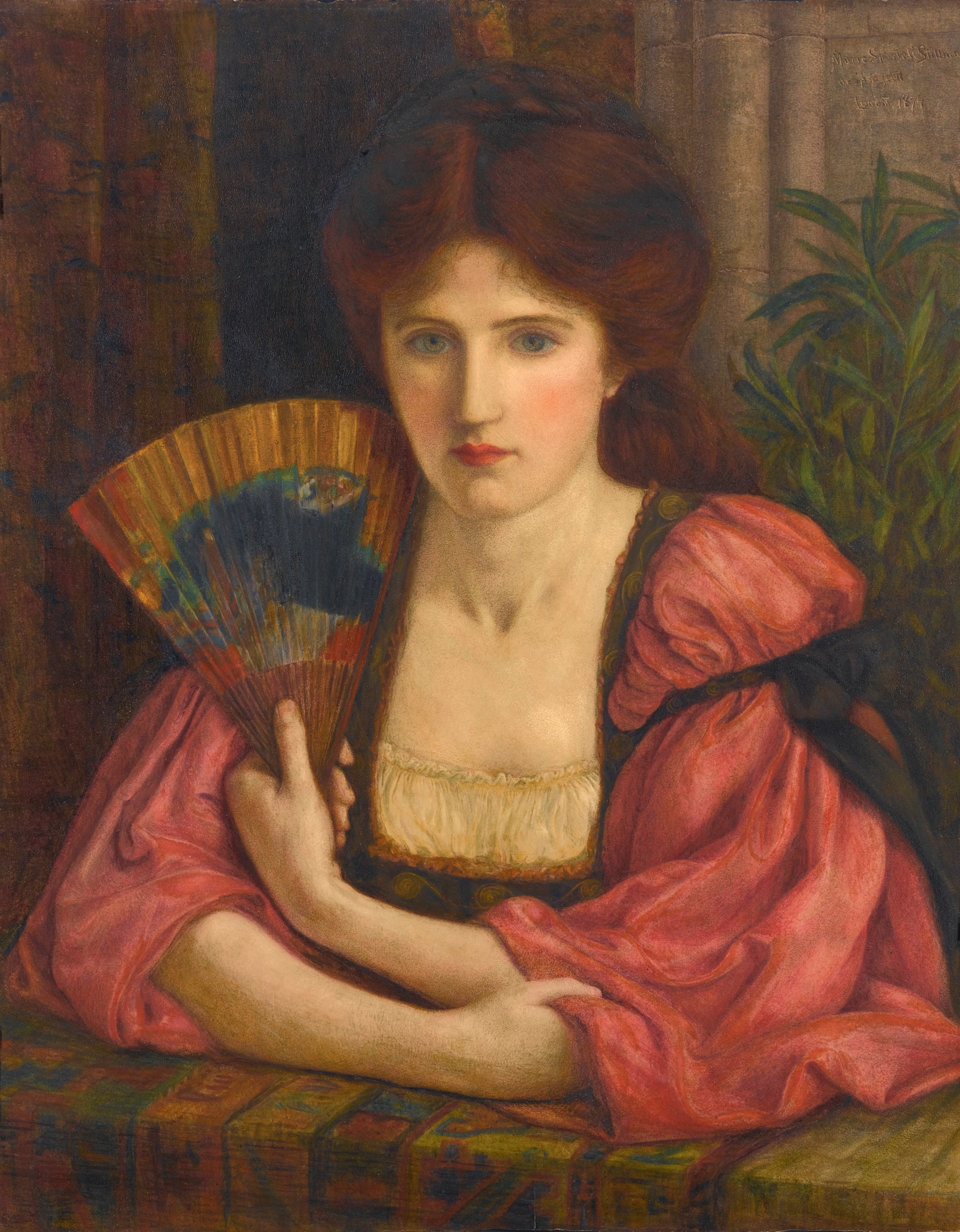 On a Balcony, Self-Portrait