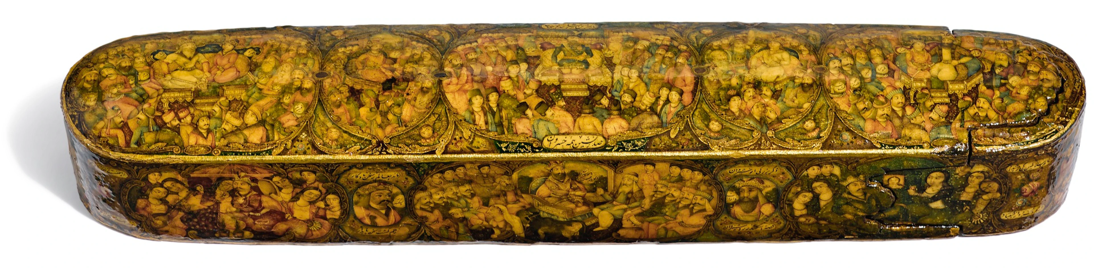 A lacquer pen case, signed by haydar ‘ali naqqash-bashi, son of muhammad