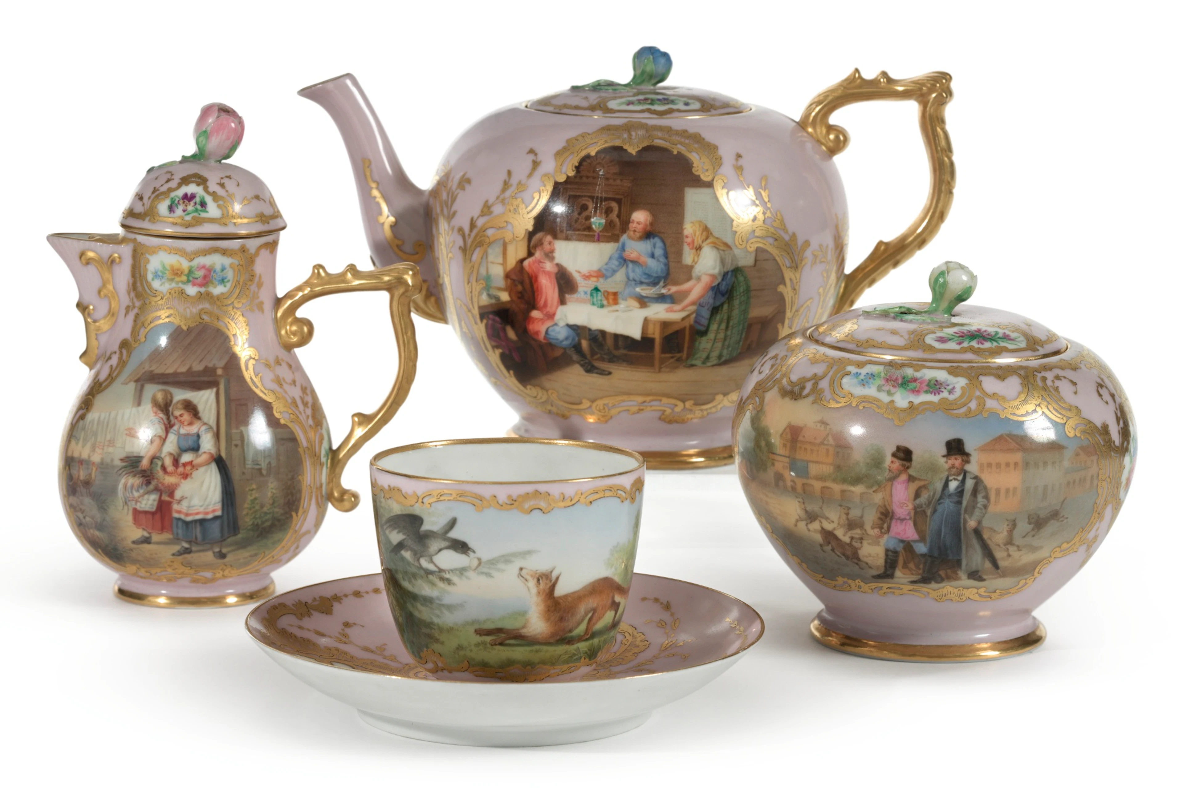 A russian porcelain lavender-ground part cabaret service imperial