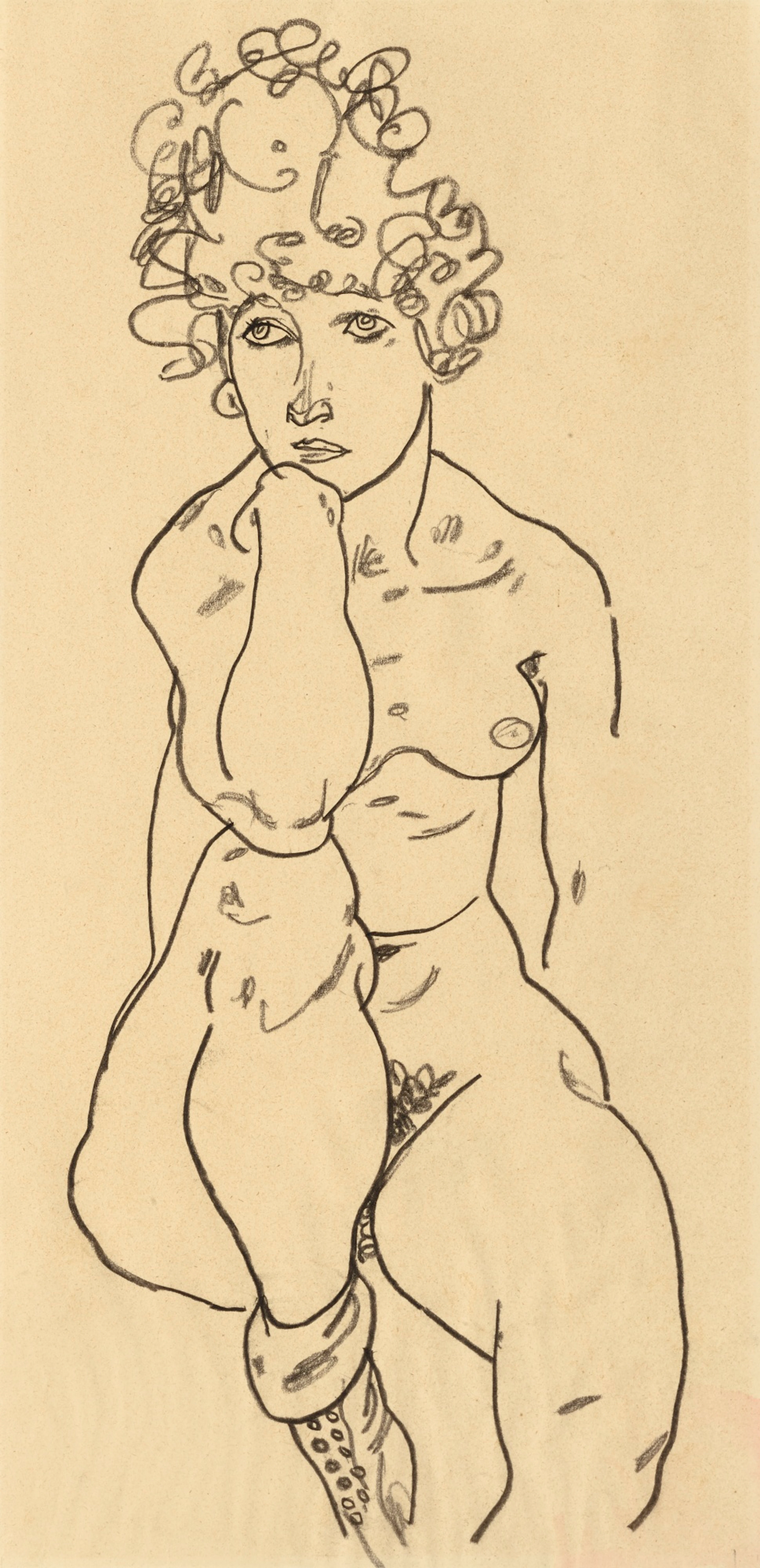 Sitzender Akt von vorn (Seated Nude, Front View)