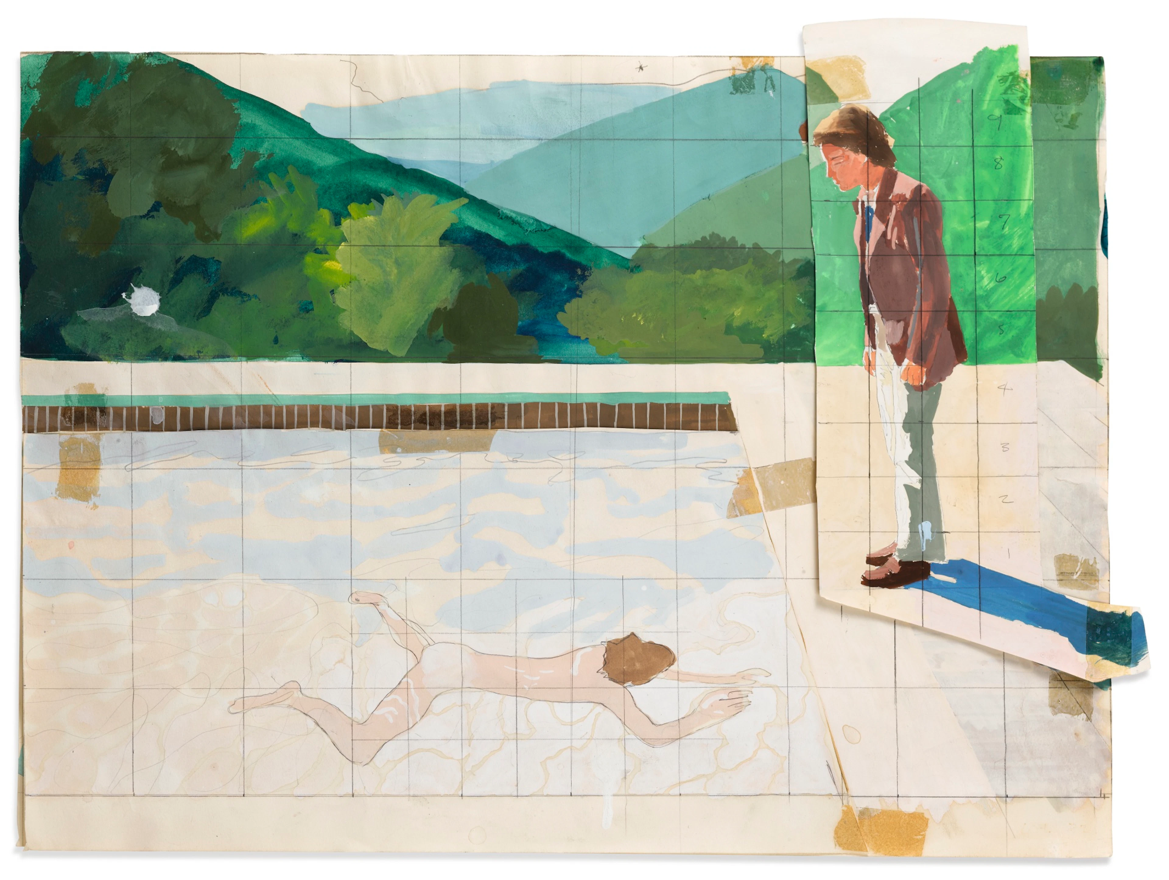 Study for Portrait of an Artist (Pool with Two Figures)