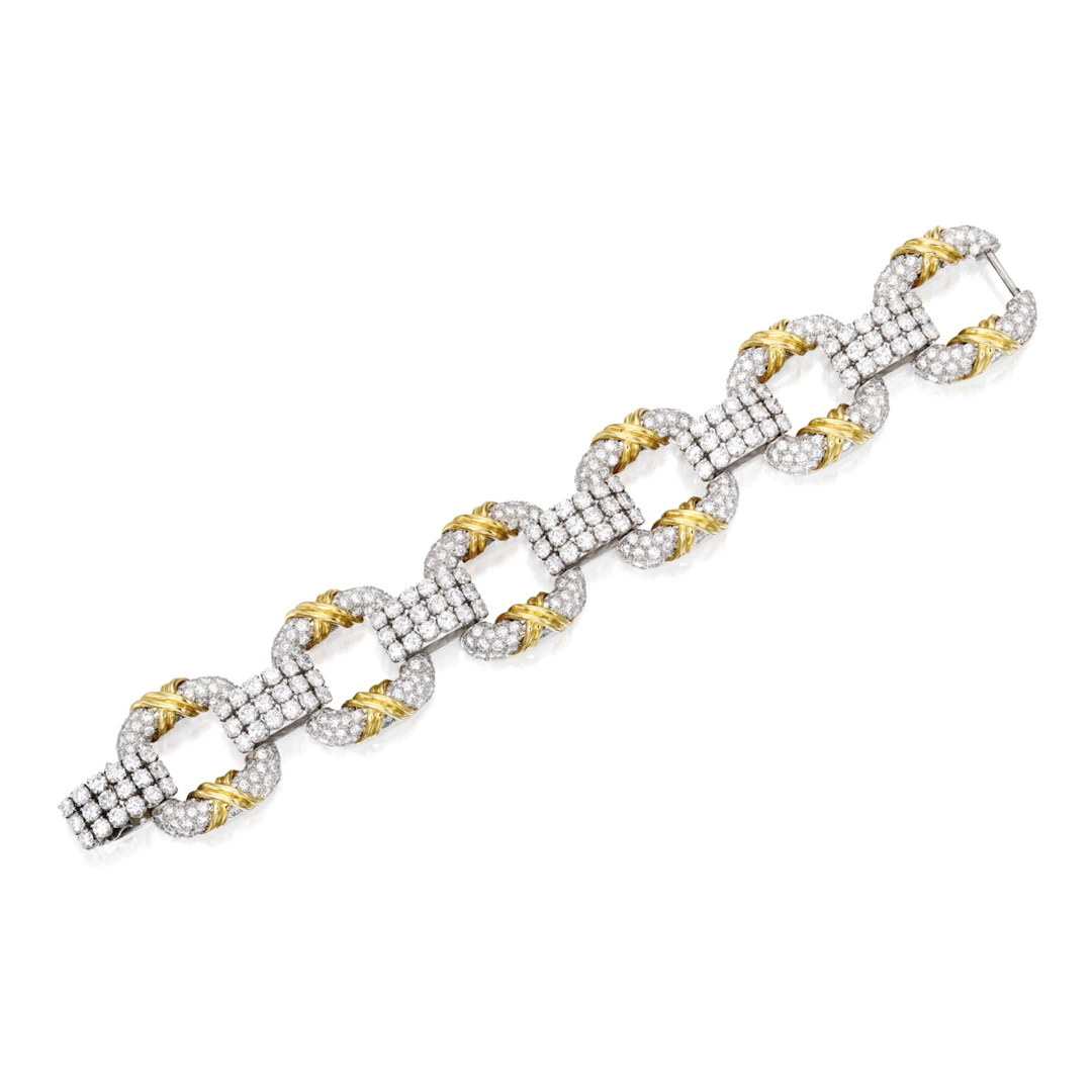 Platinum, gold and diamond 'cooper' bracelet, schlumberger for tiffany & co.