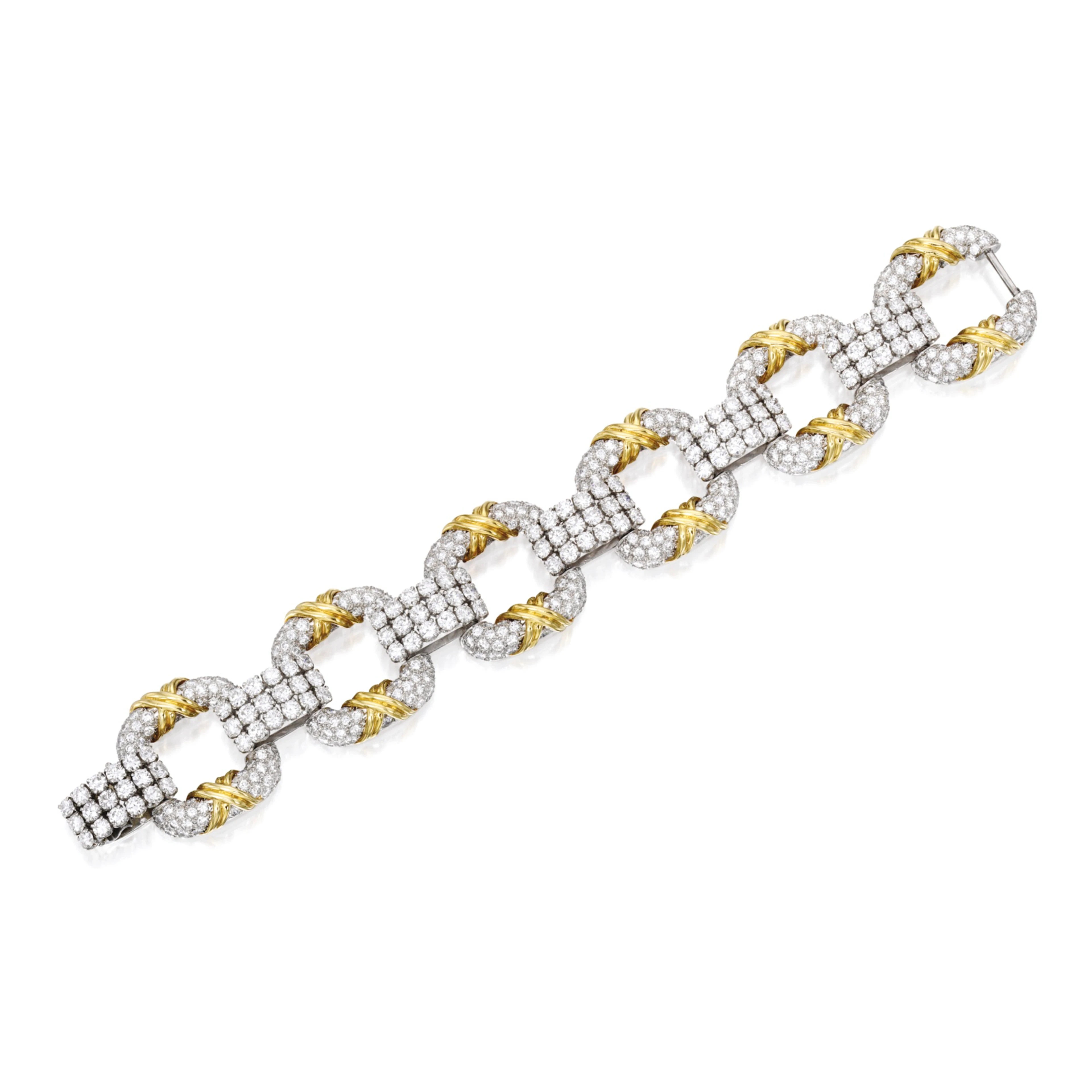 Platinum, gold and diamond 'cooper' bracelet, schlumberger for tiffany & co.