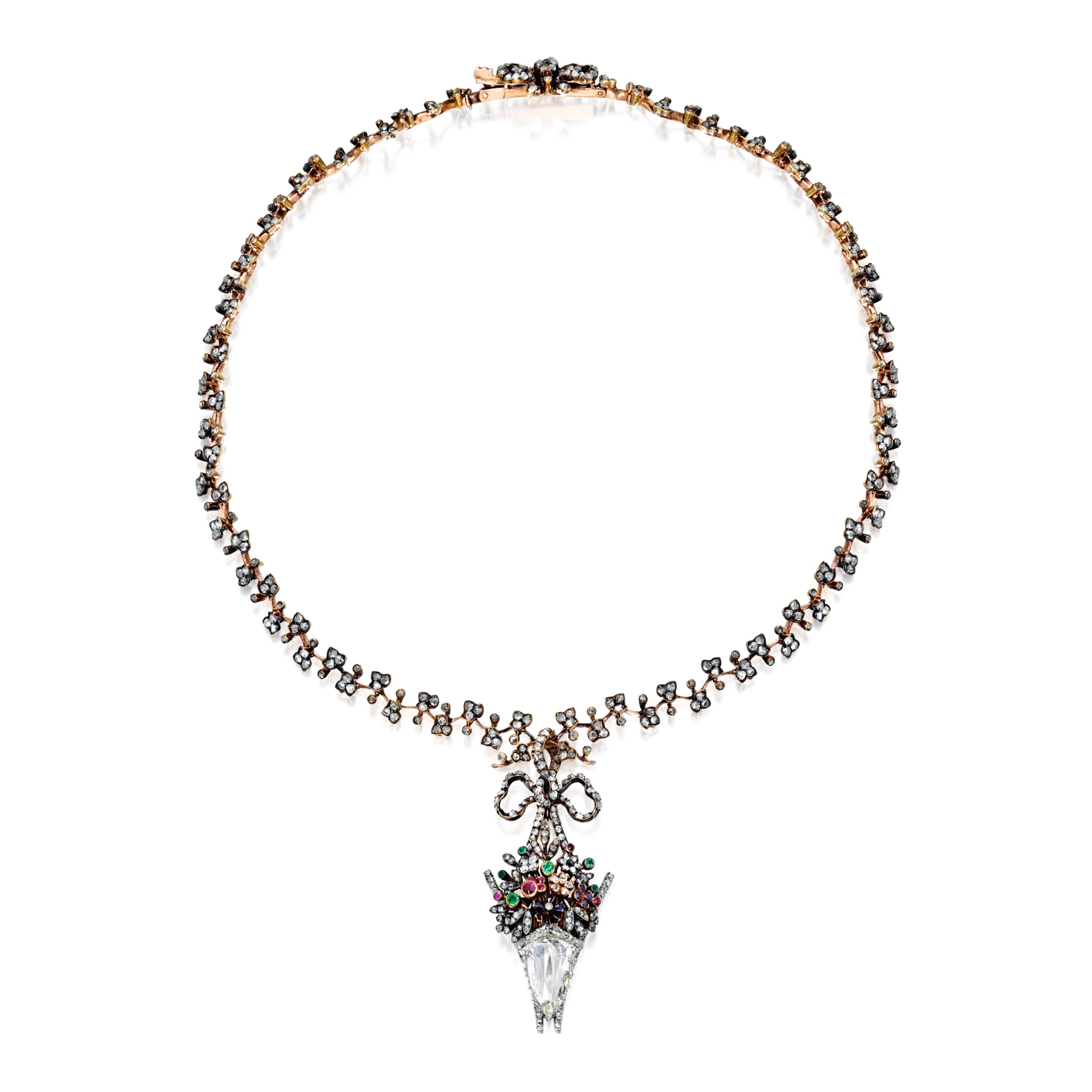 Silver-topped gold, diamond and colored stone necklace, frédéric boucheron