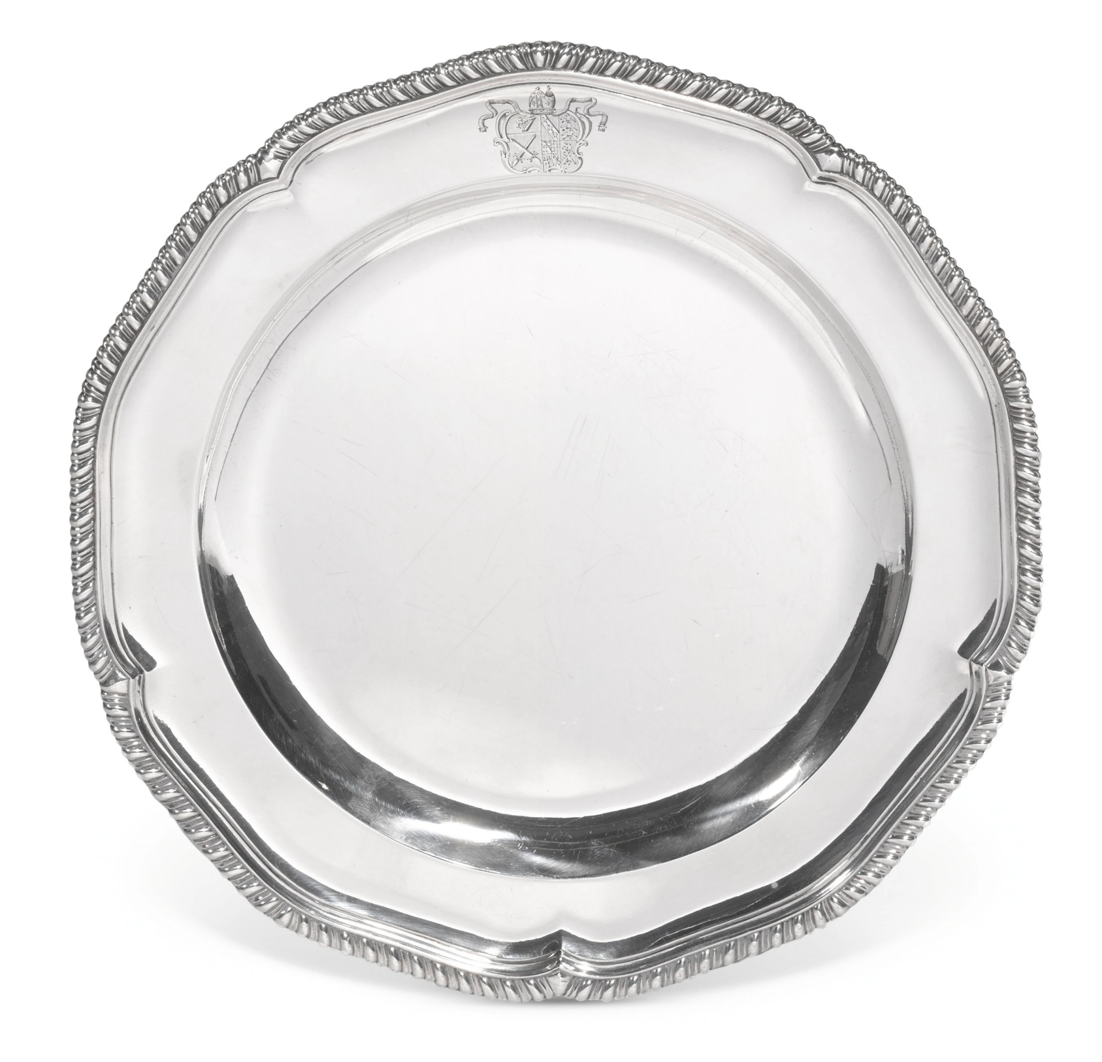 A matched set of twenty-four george iii silver dinner plates, abraham