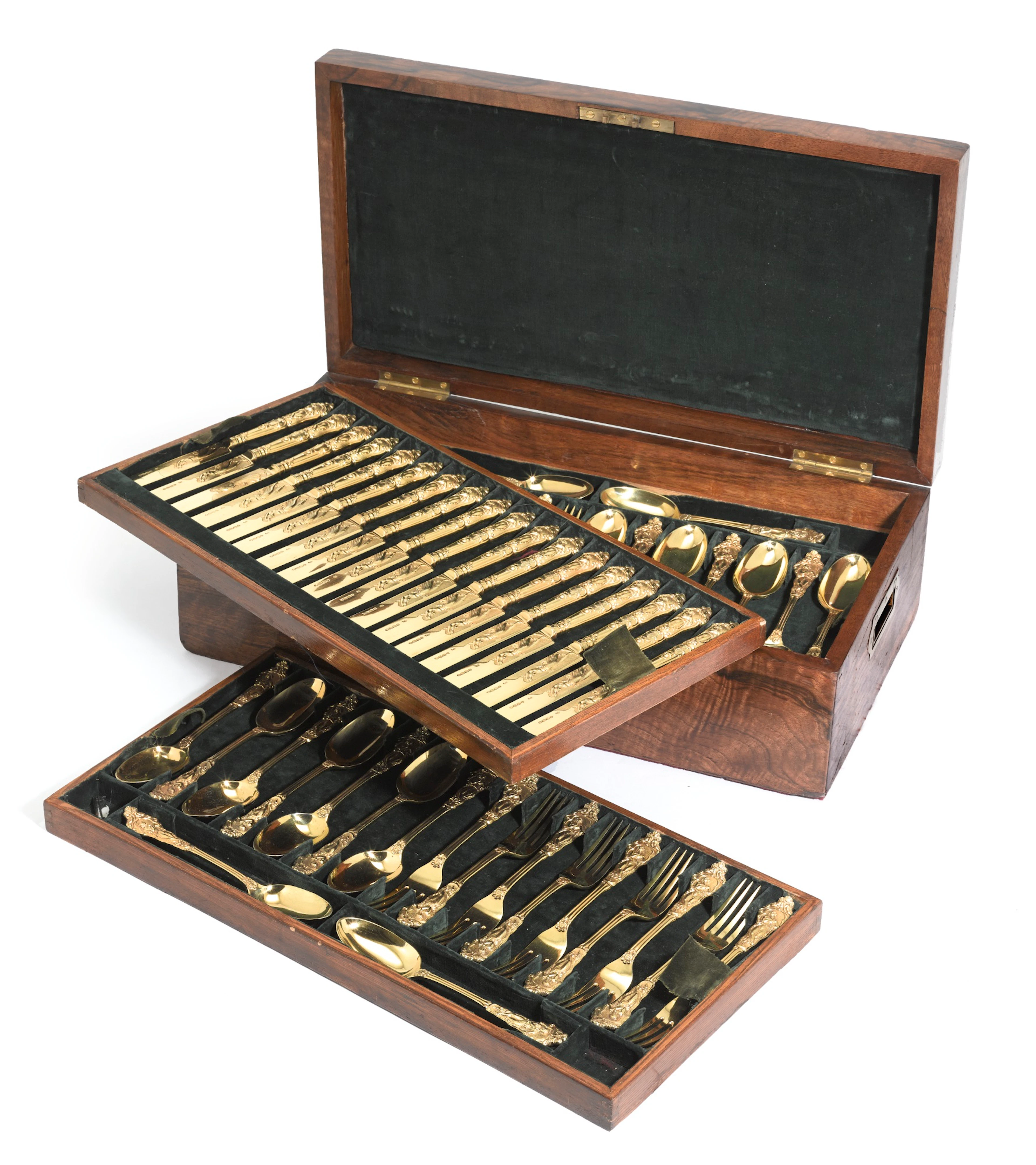 A victorian silver-gilt canova pattern dessert service, g. w. adams