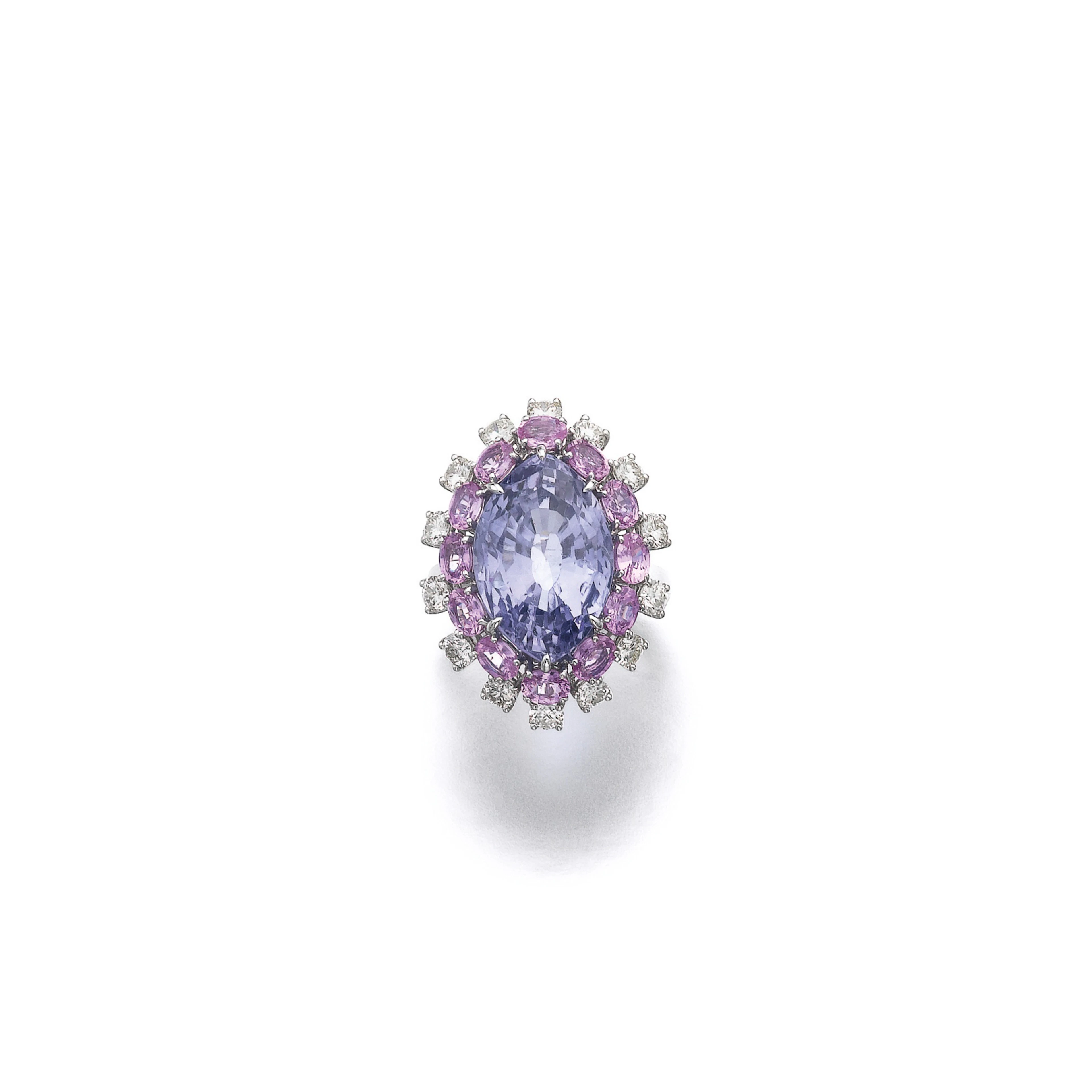 Purple sapphire, pink sapphire and diamond ring, fürst