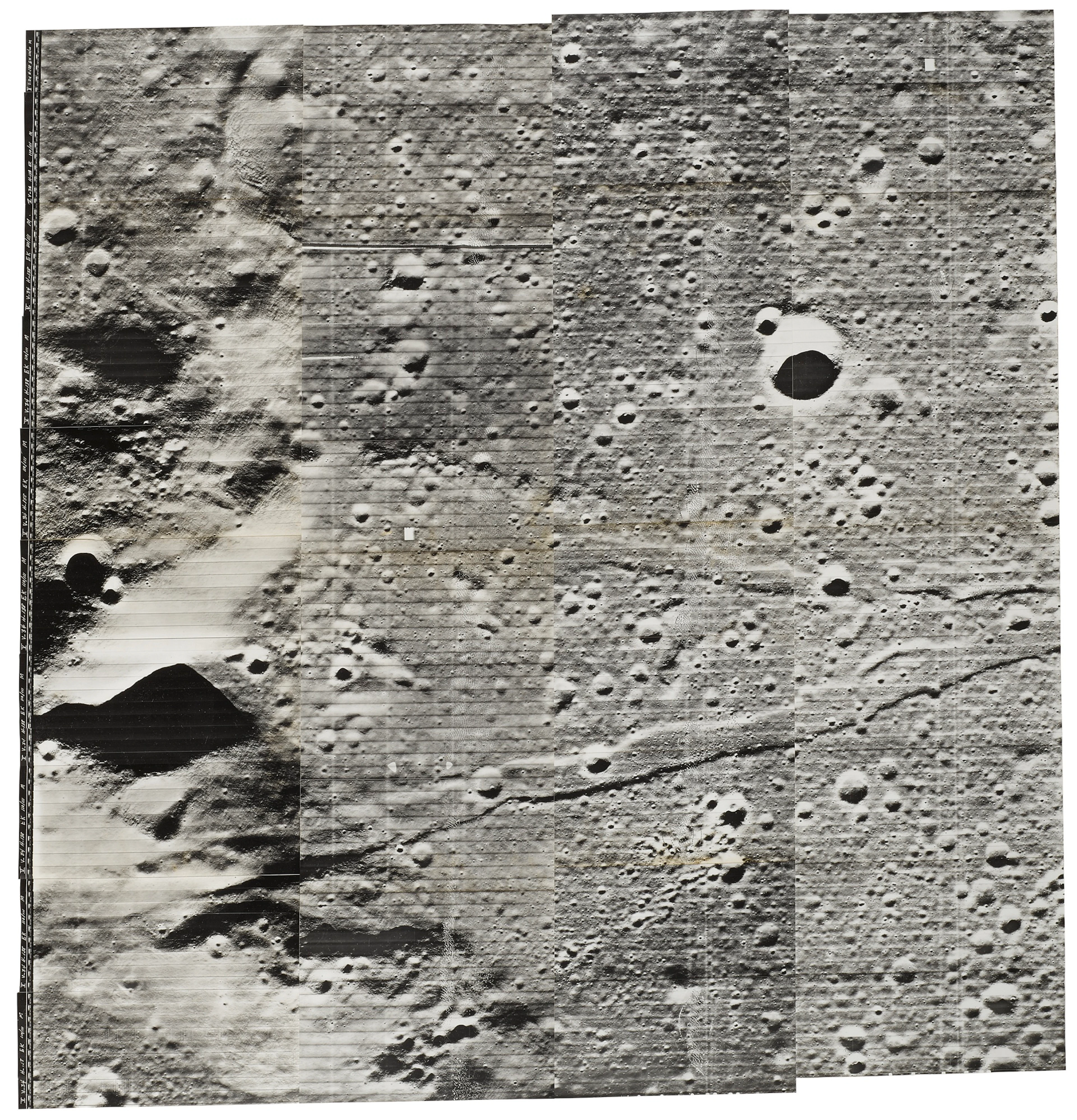 Oversize view of the Rimae Parry leading into Fra Mauro crater, 15 August 1967
