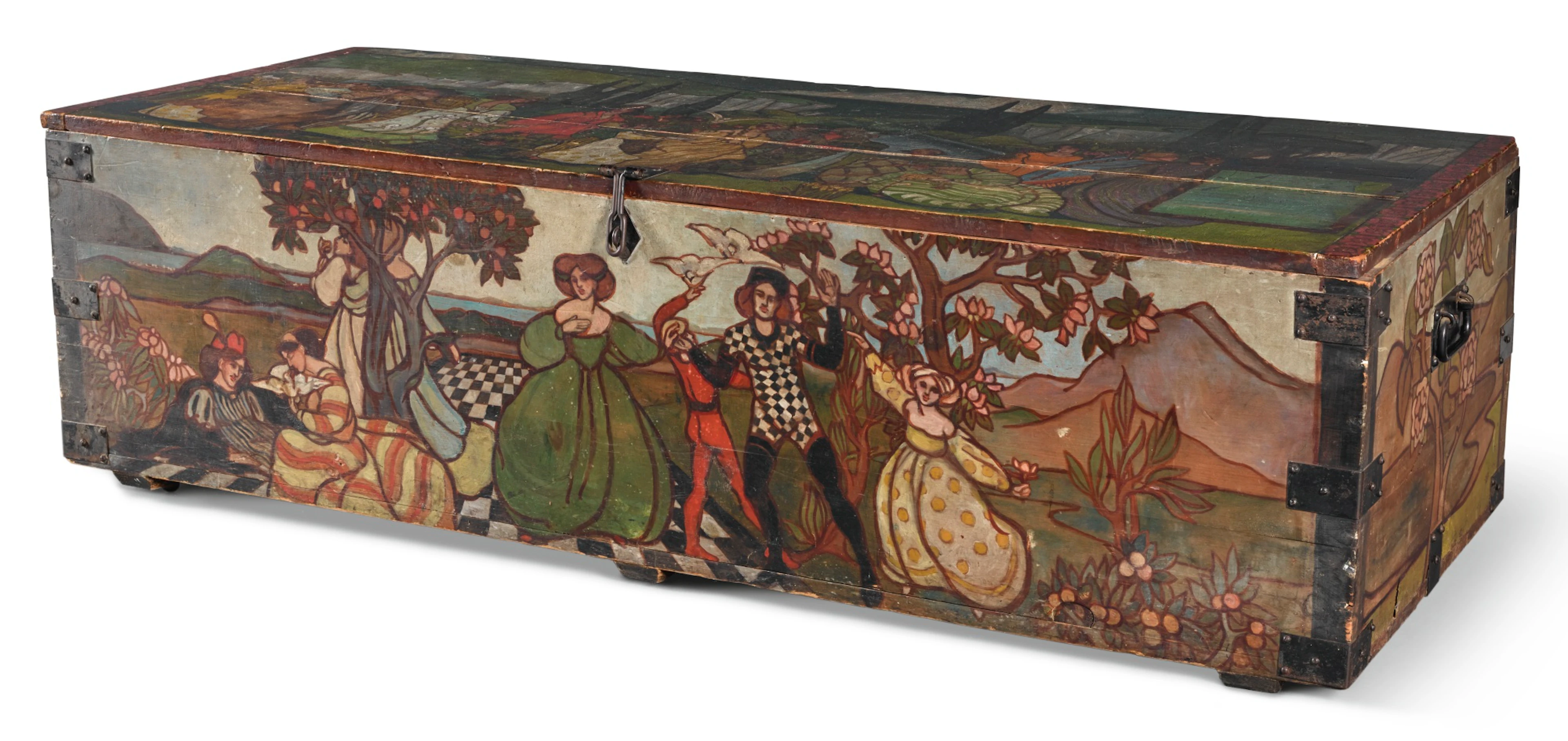 Painted Chest with scenes of Hy Brazil