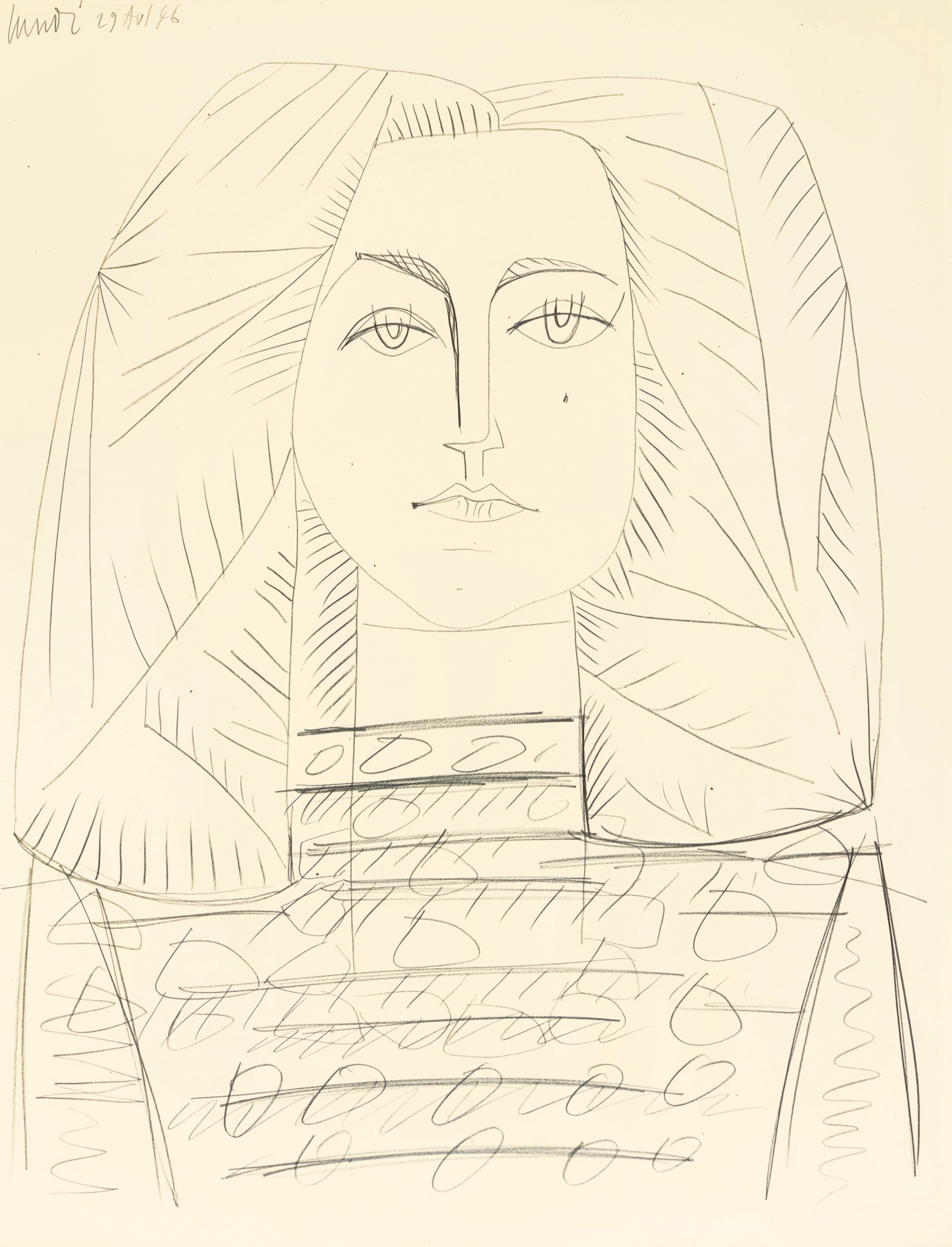 Portrait de femme en buste (Françoise Gilot)