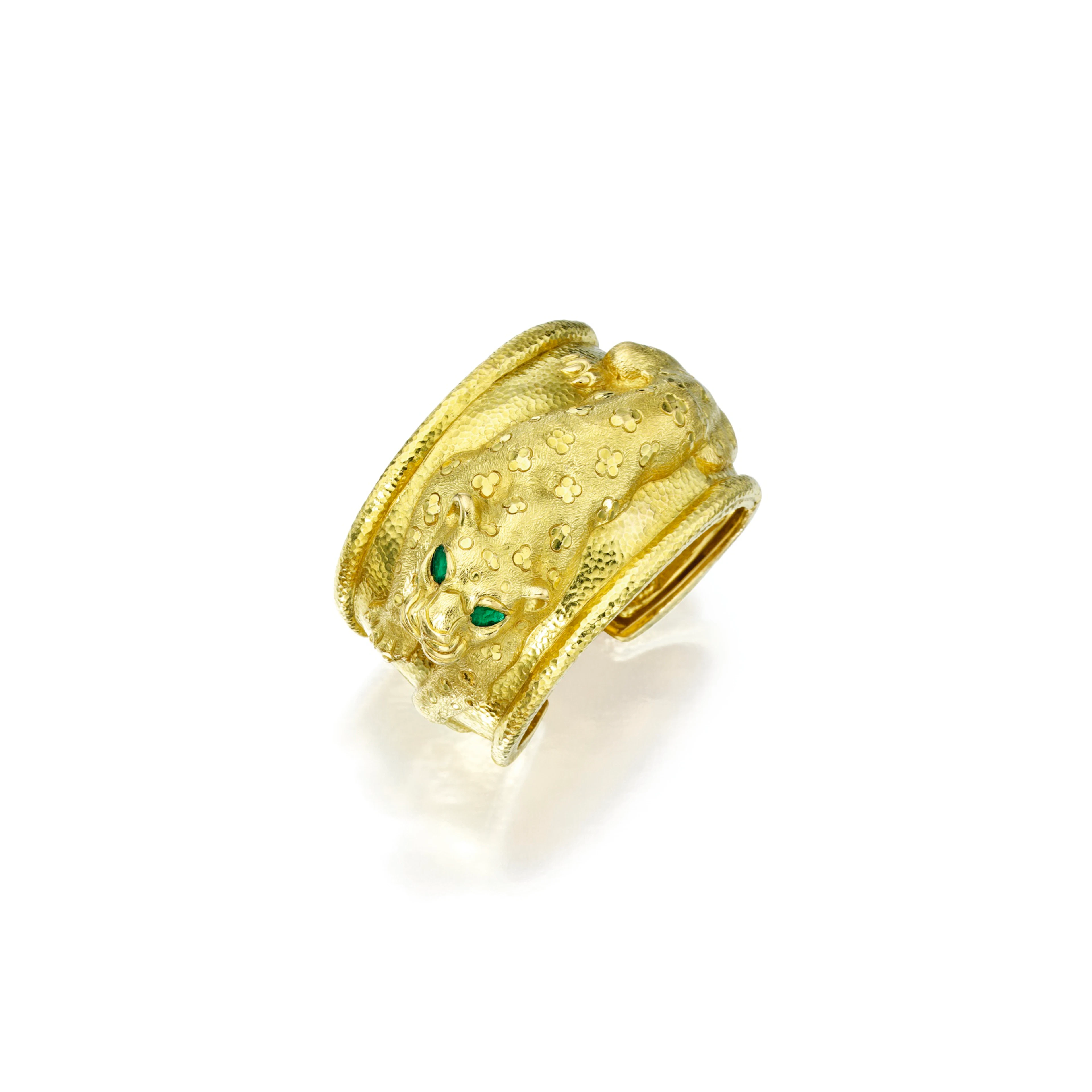 Gold and emerald cuff-bracelet, david webb