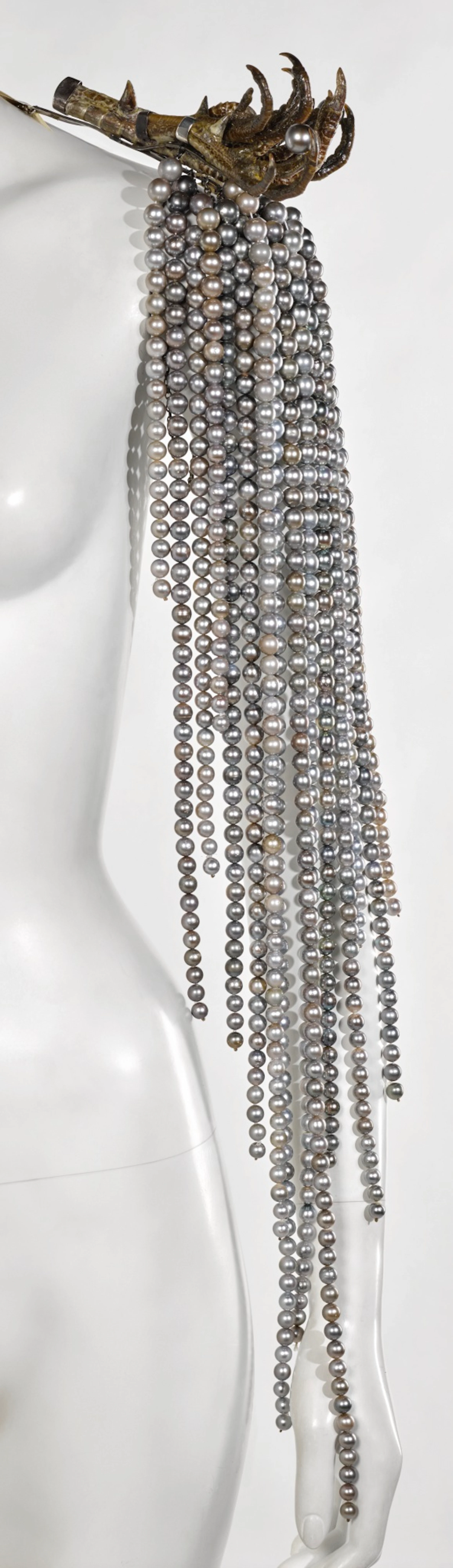 Pheasant claw and pearl epaulette, shaun leane
