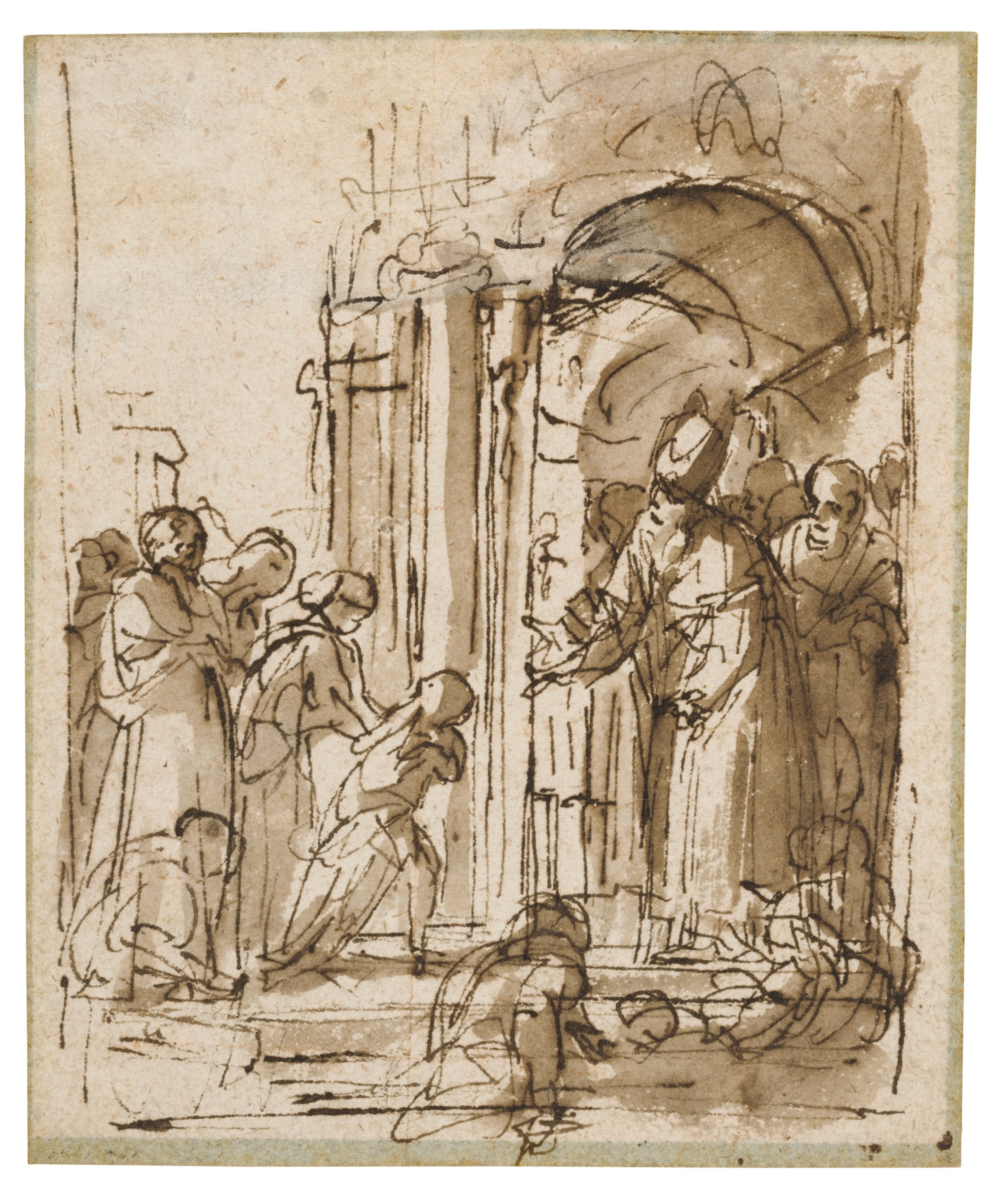 Recto: The Presentation in the TempleVerso: Study of a female figure