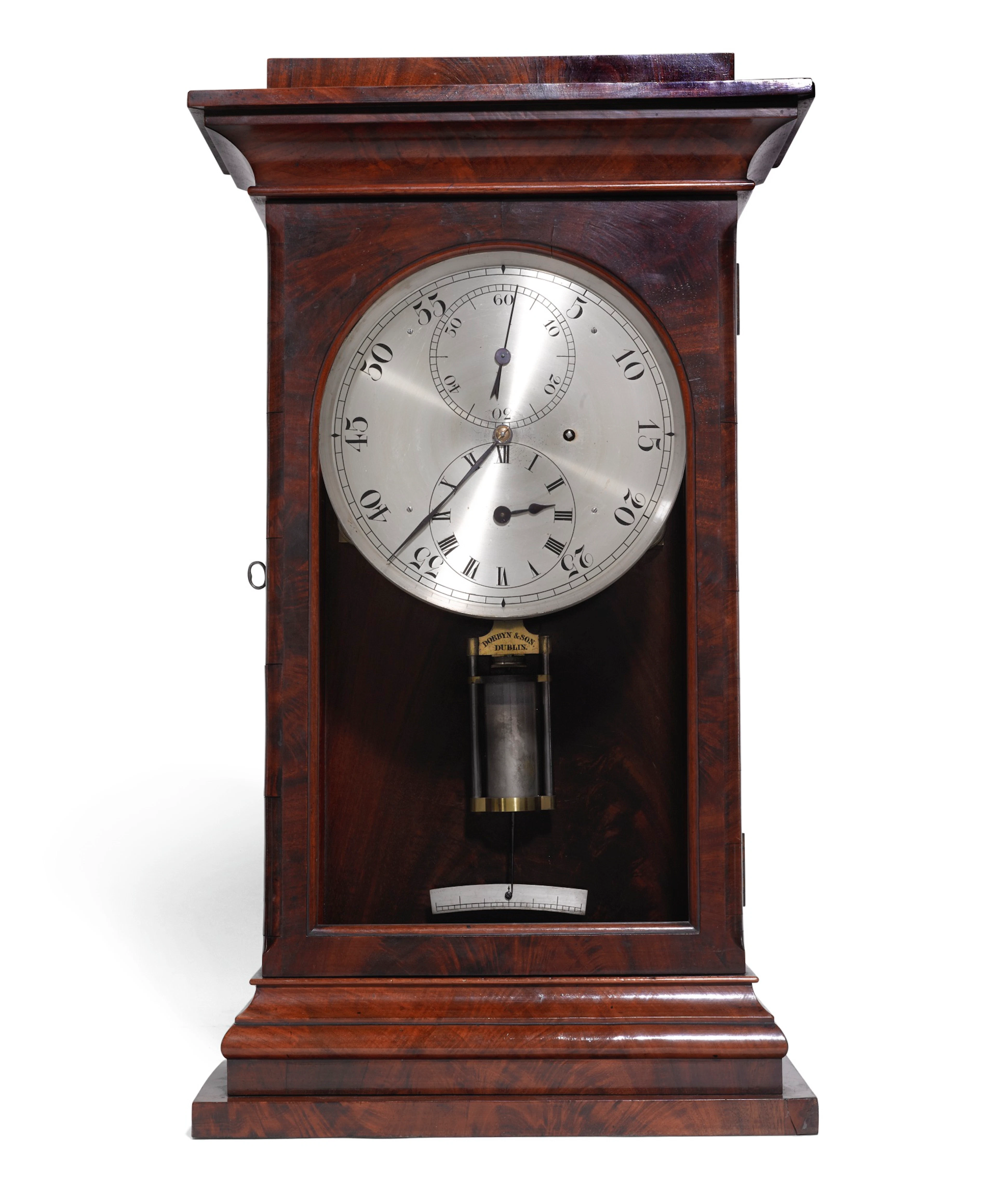 A victorian mahogany mantel regulator, dobbyn & son, dublin, circa 1850