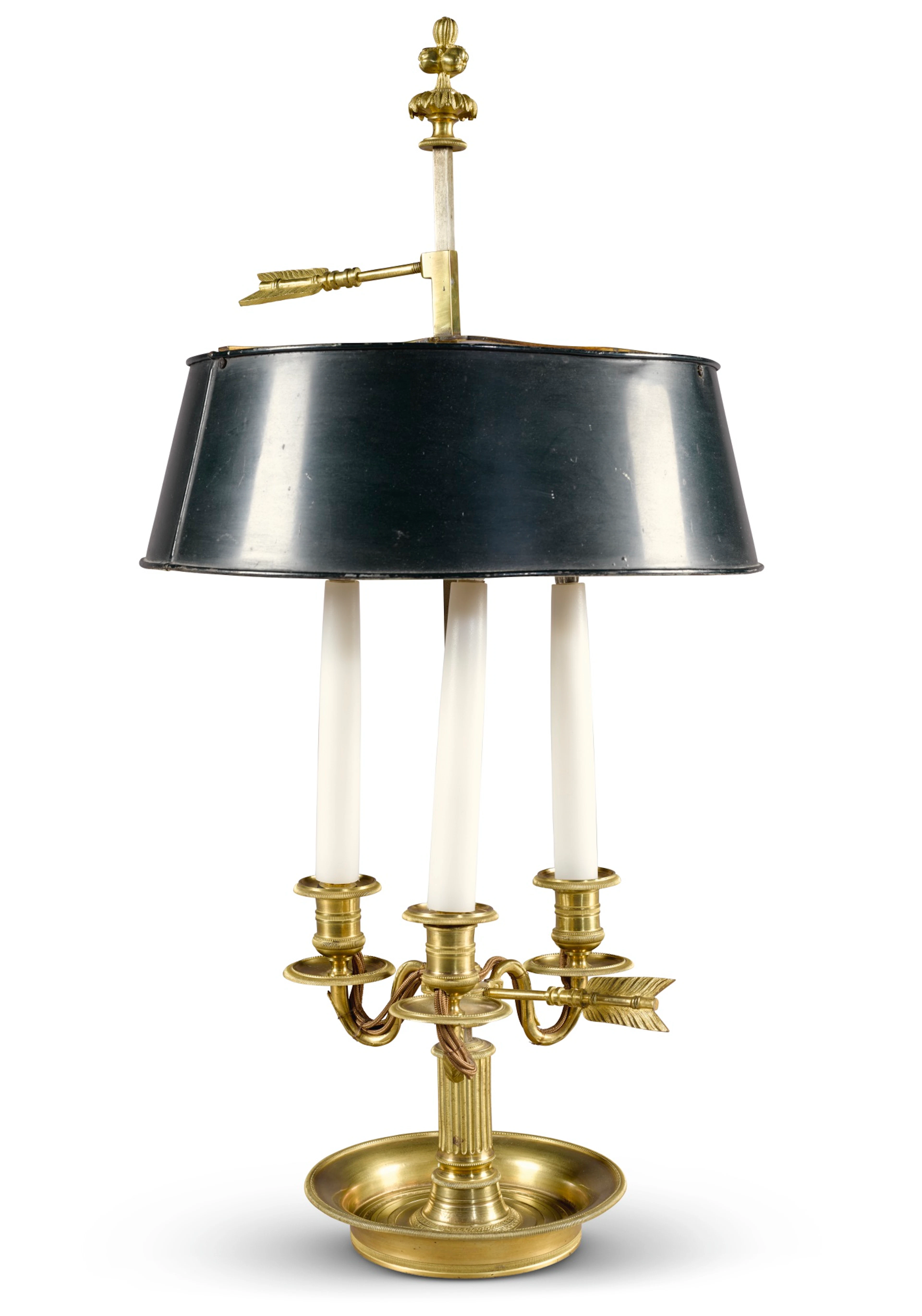 A french gilt-bronze and painted tole bouillotte lamp late 18th/early...