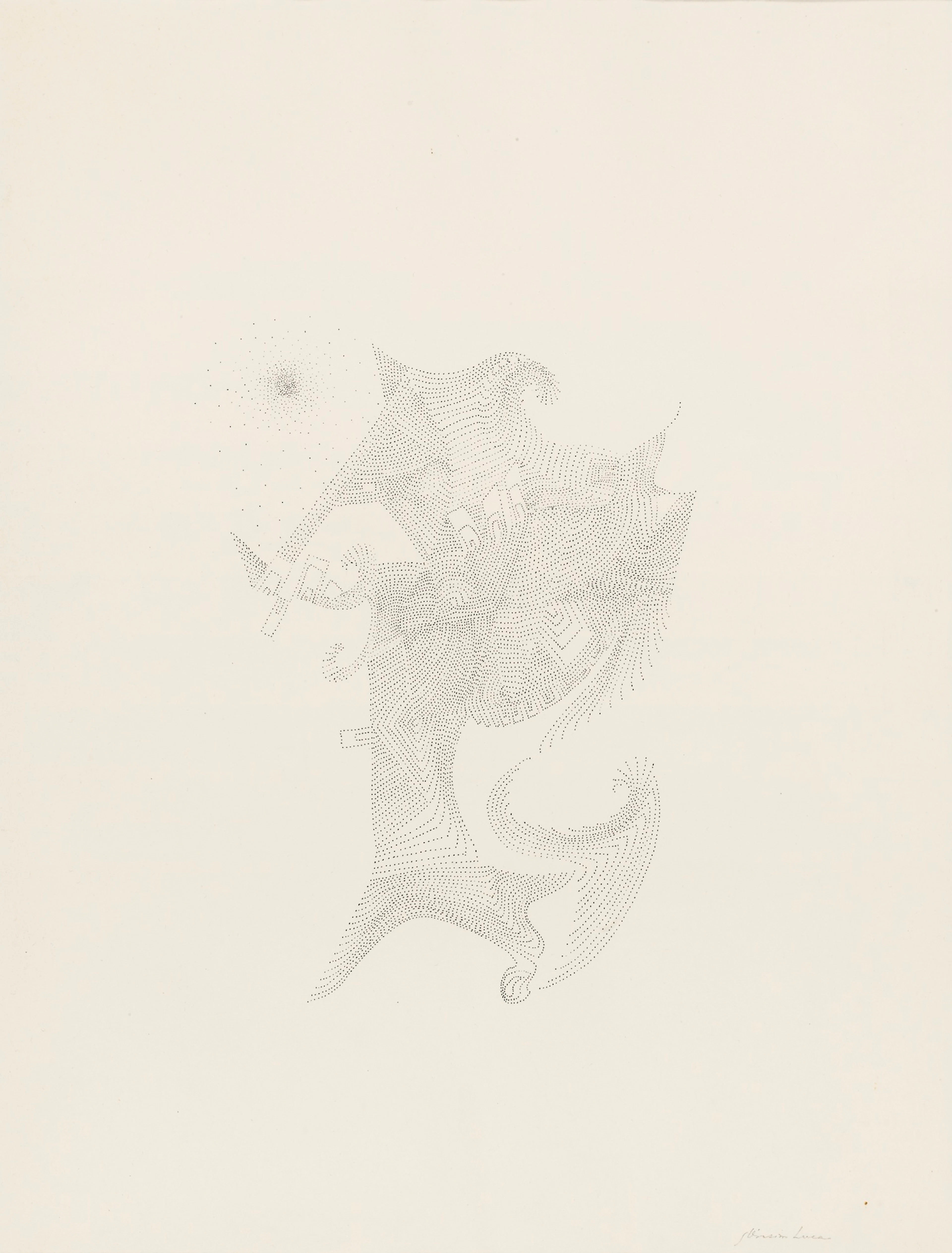 Mystérieux dessin au pointillé. [Après les années 1950].