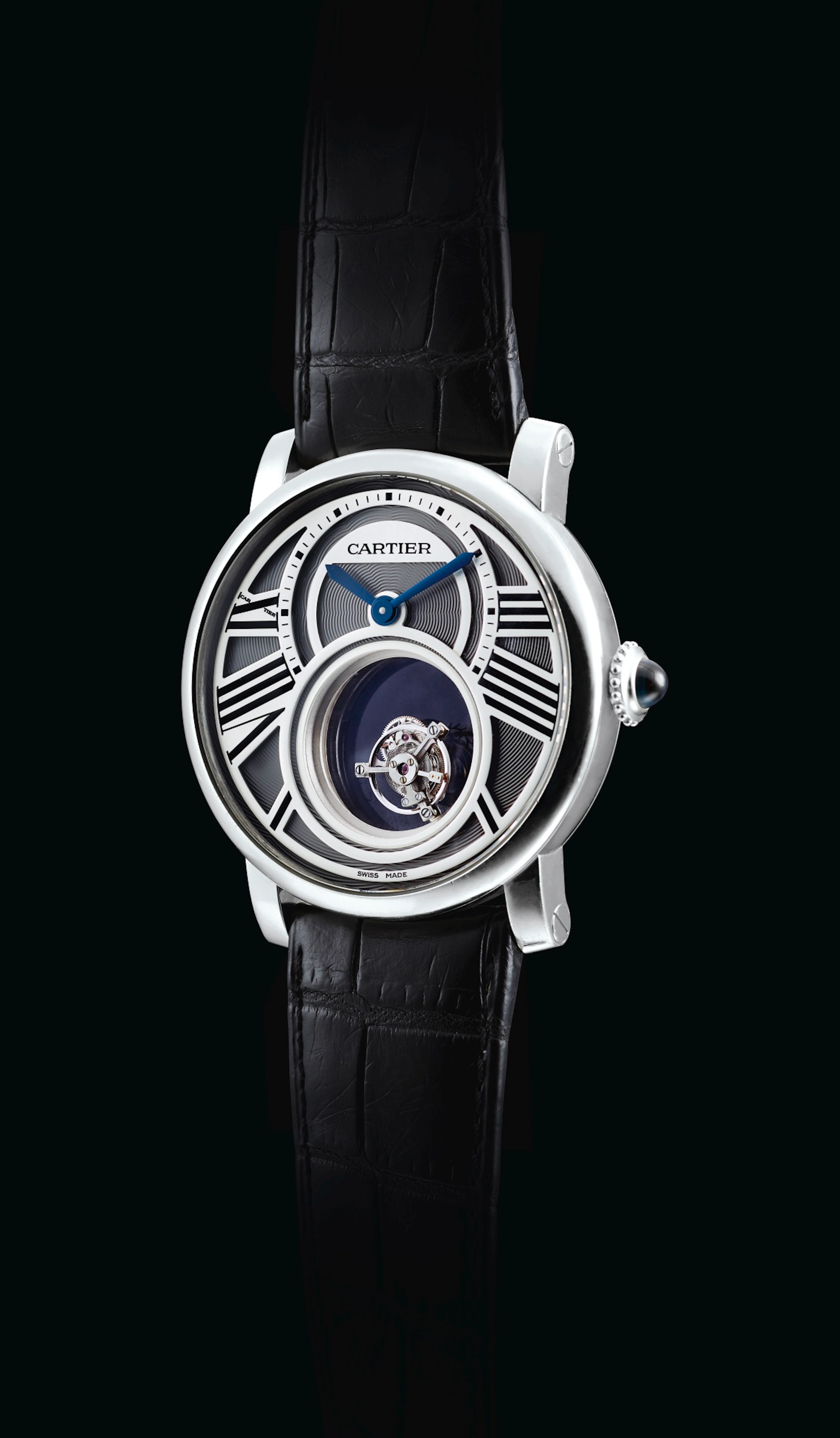 Fine platinum flying double tourbillon wristwatchref 3322 no 27...