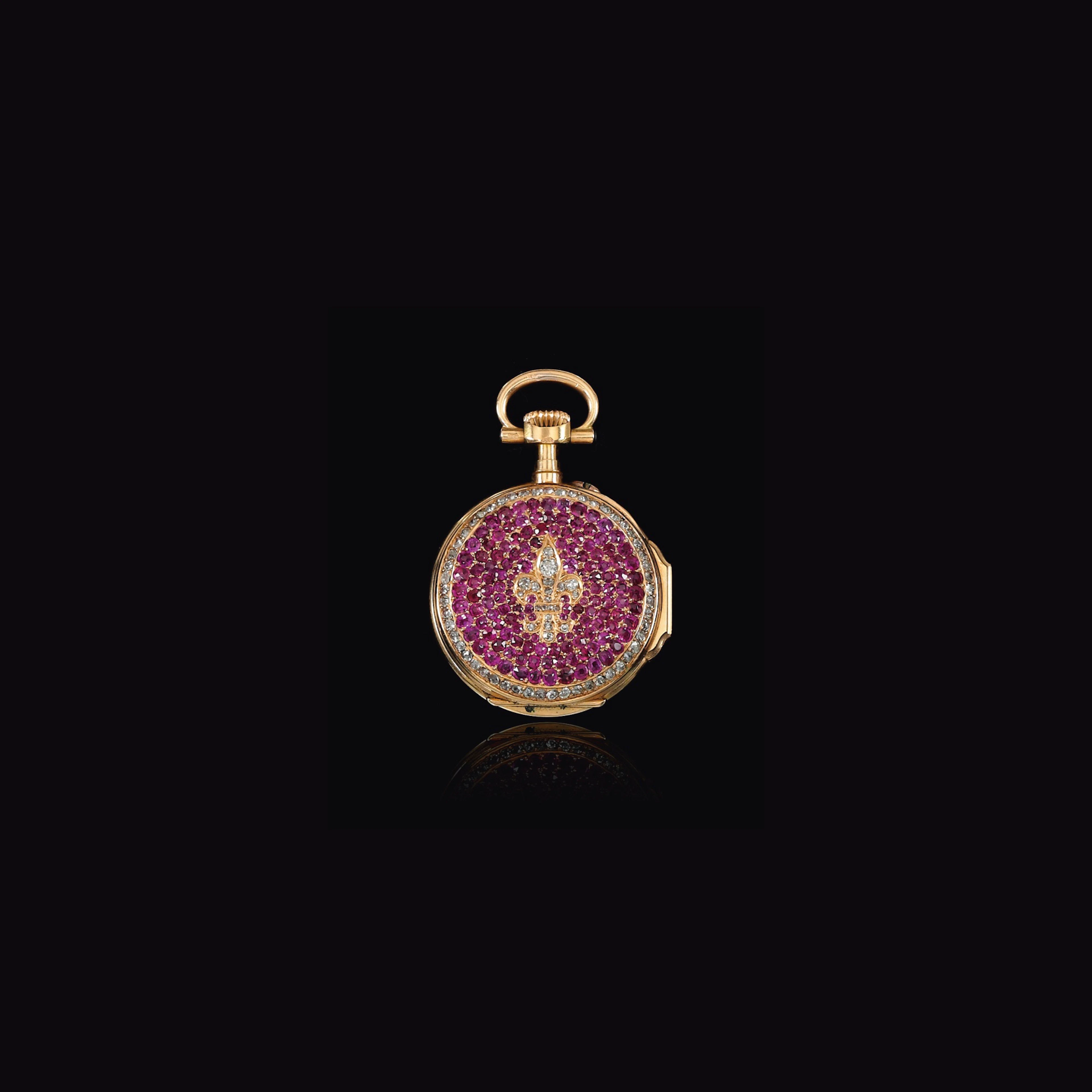 RUBY AND DIAMOND POCKET WATCH, MERMOD FRÈRES