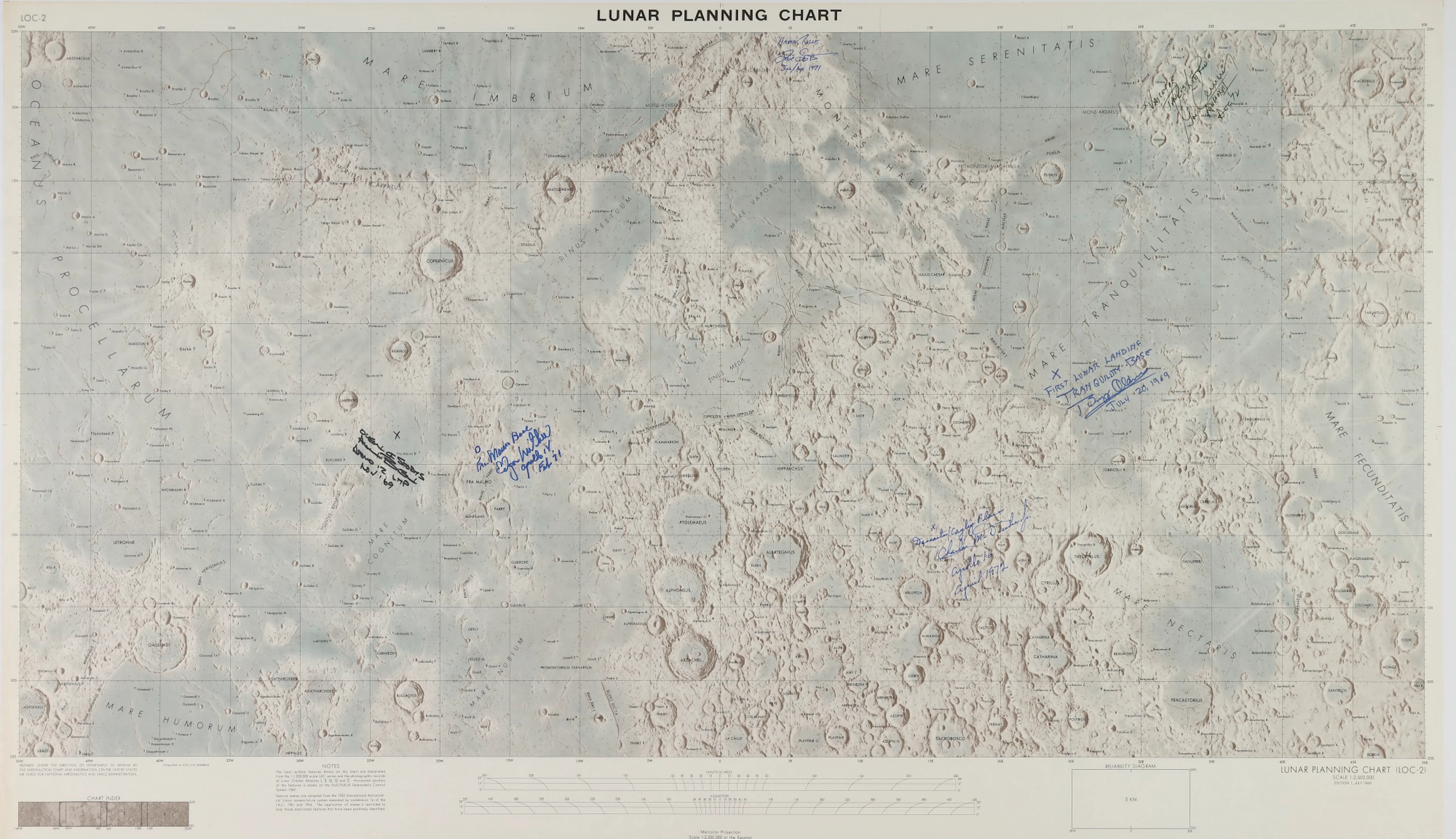 Landing site name and touchdown date inscriptions by a...