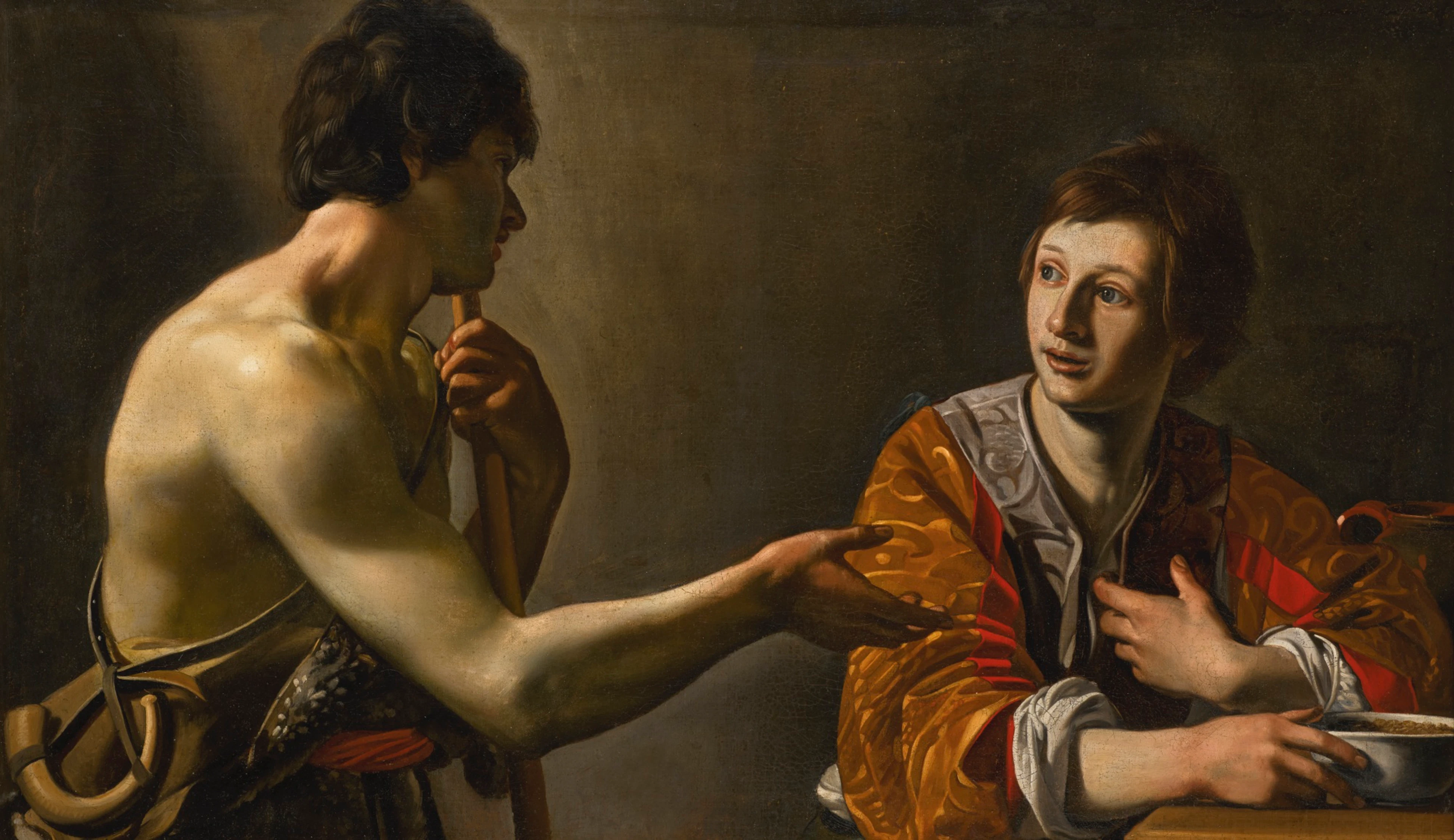 Esau selling his birthright to Jacob for a pottage of lentils