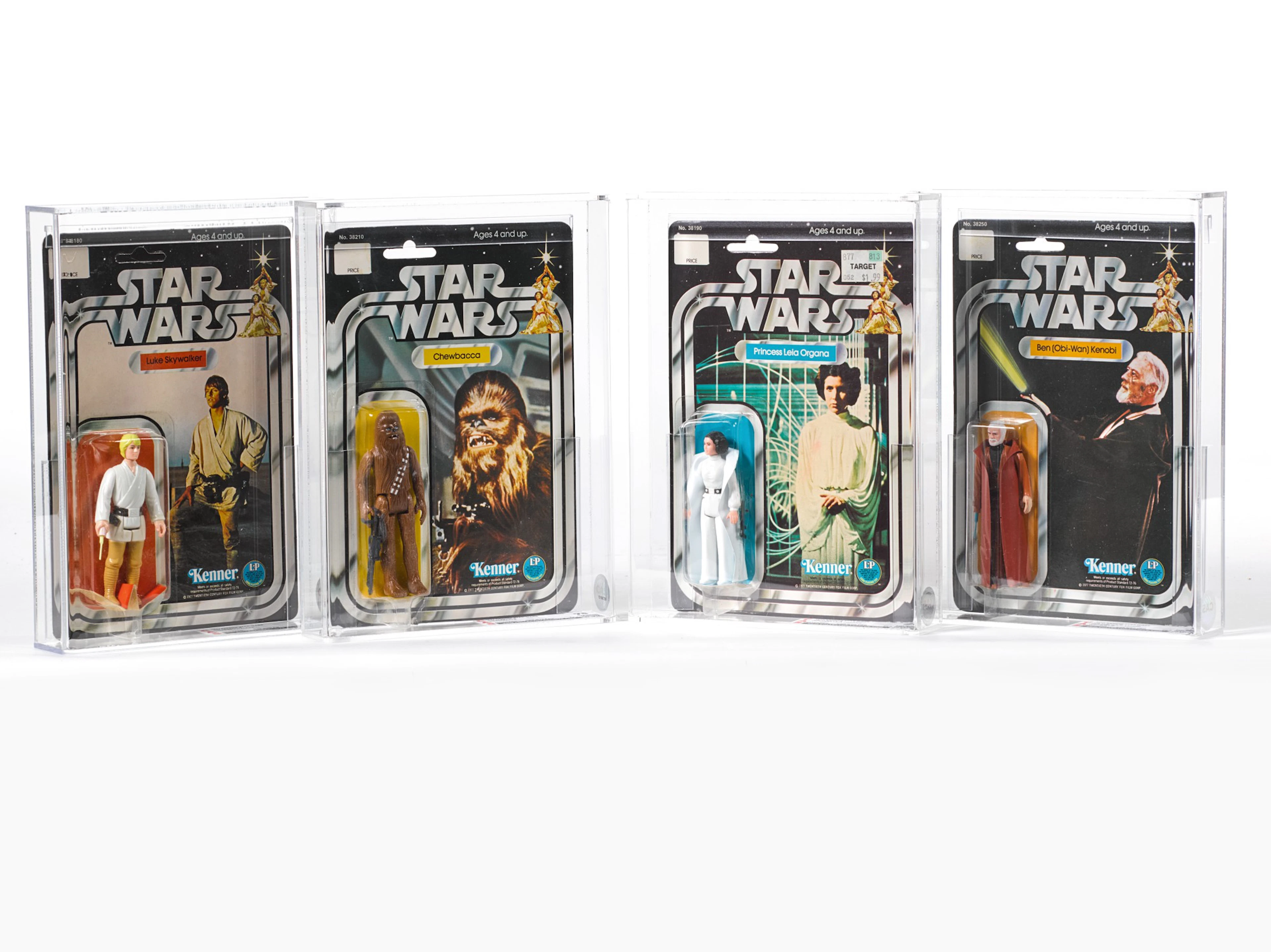 4 star wars figures: luke skywalker