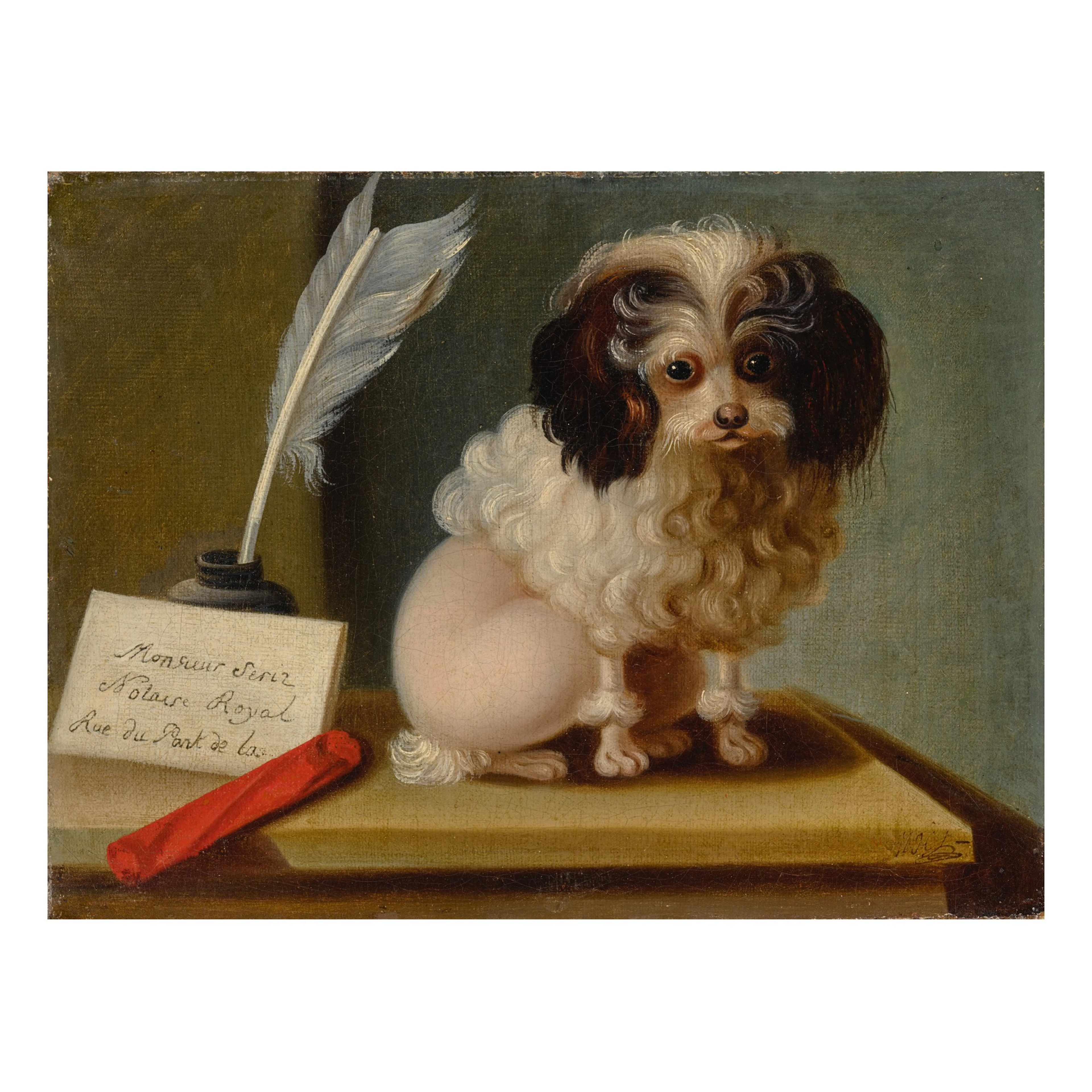 Manner of jacques-barthélemy delamarre | poodle on table...