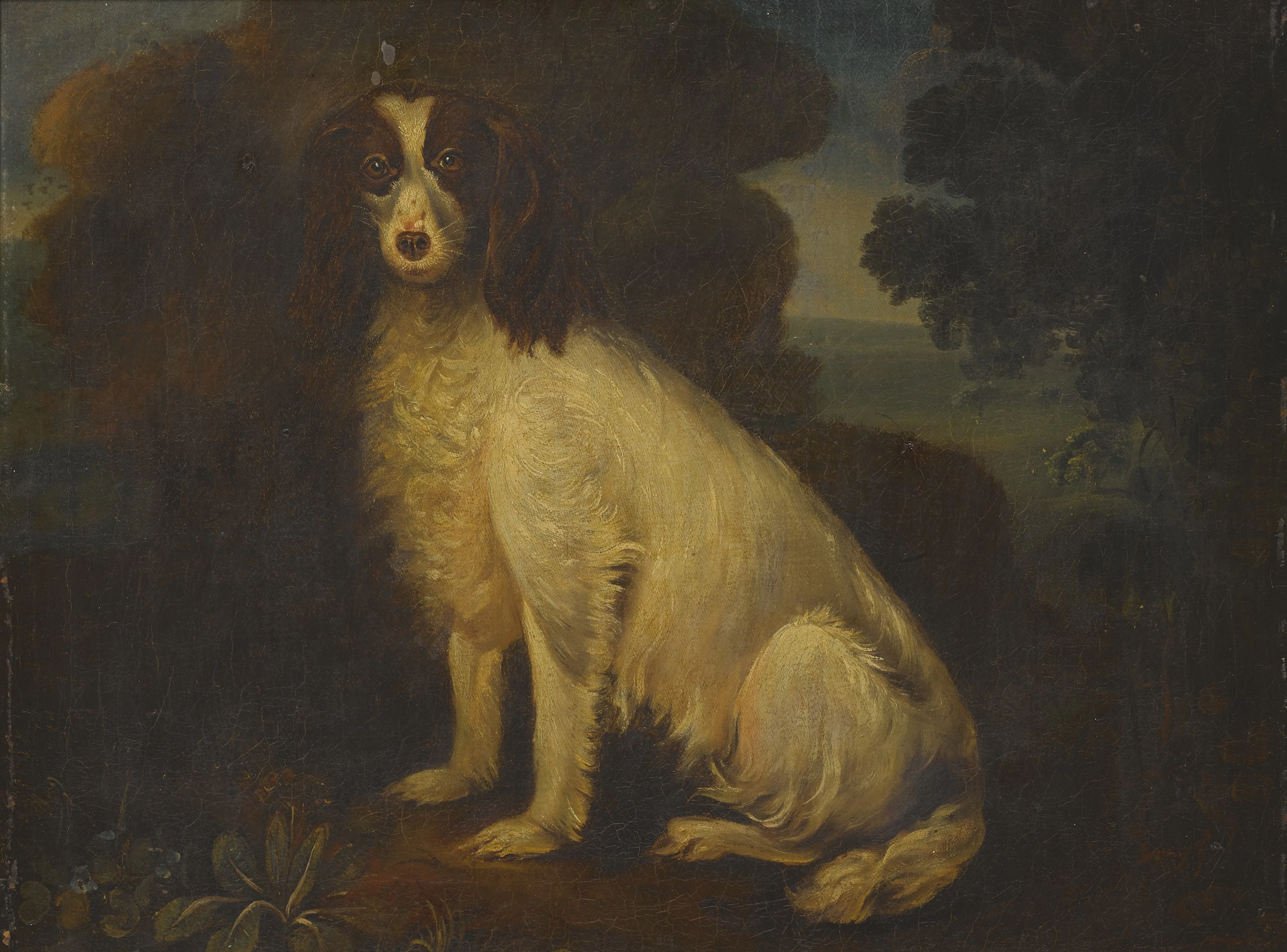 Follower of george stubbs | spaniel in a landscape
