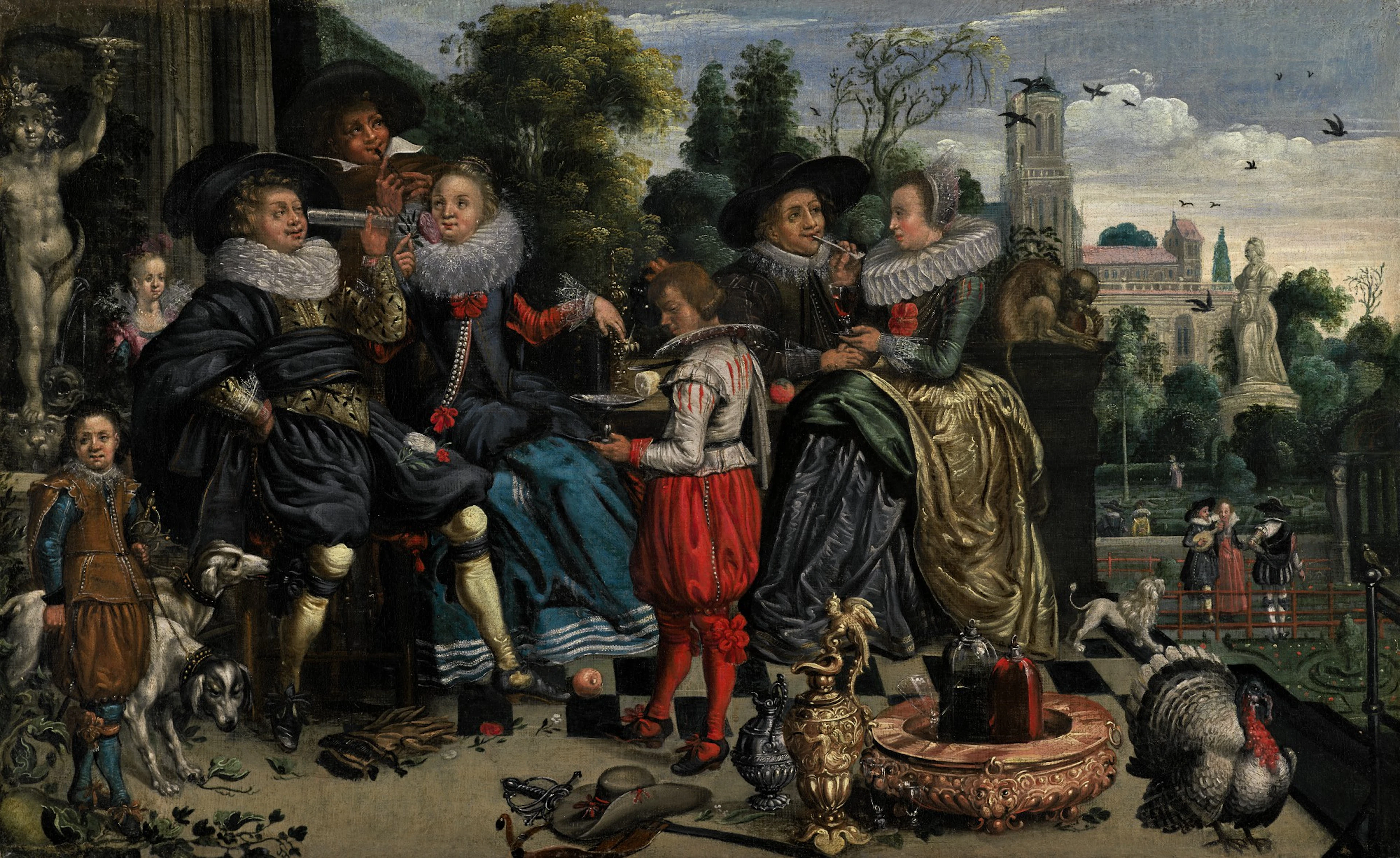 Circle of dirck hals | allegory of the five senses
