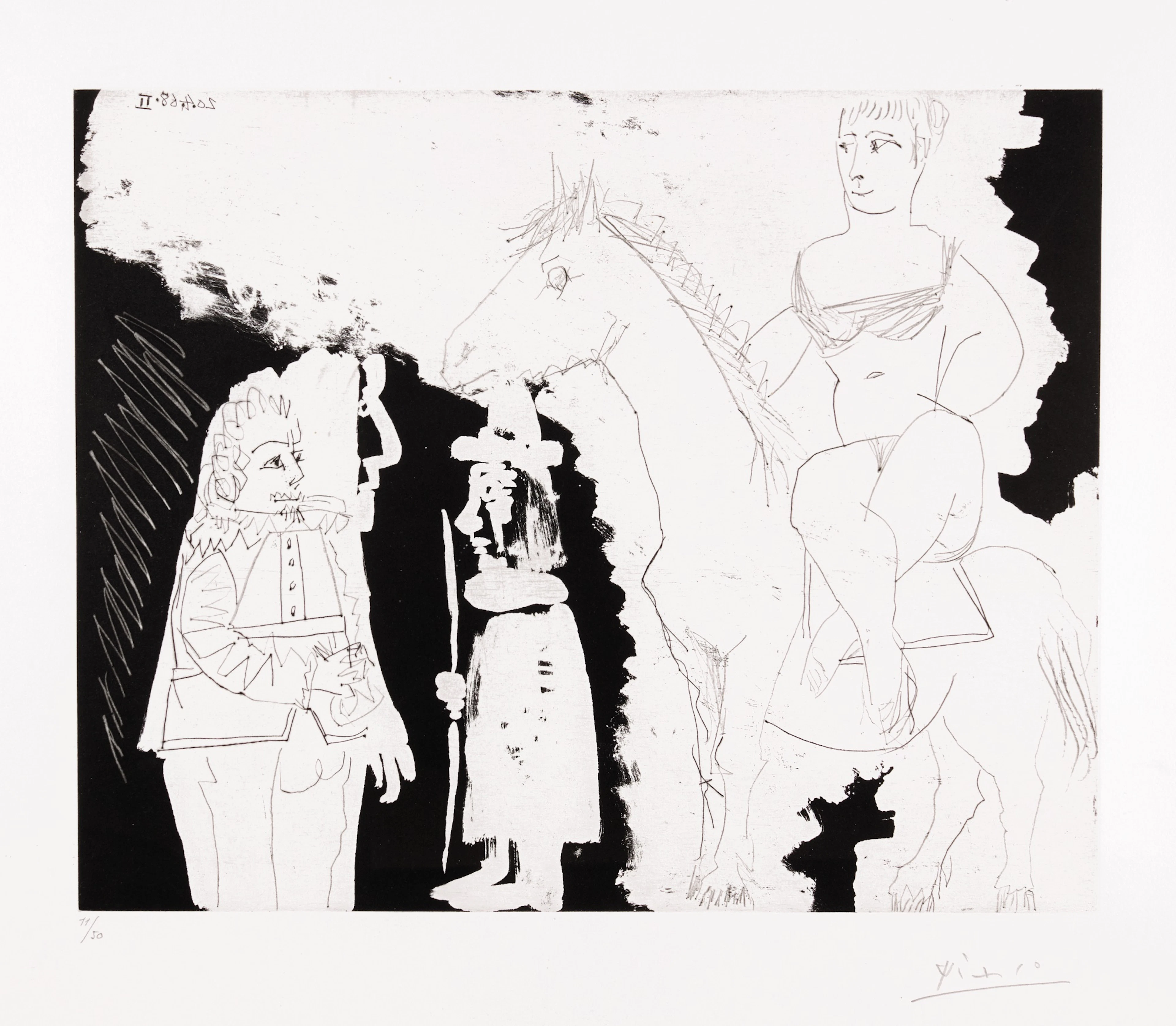 Pablo picasso | écuyère, bonhomme et mousquetaire (b. 1524; ba. 1540)