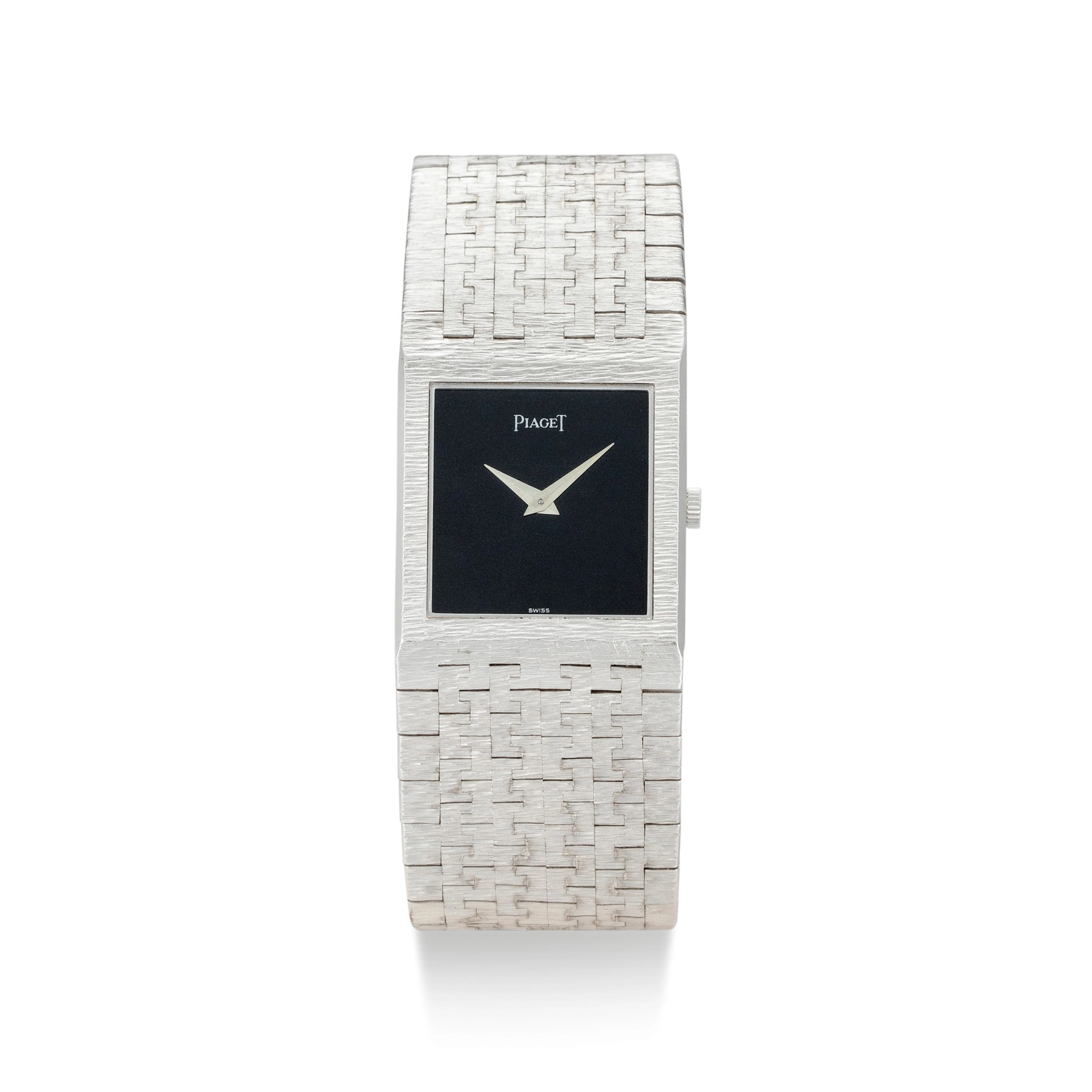 Piaget | reference 9133, a white gold bracelet watch with onyx dial, circa 1970