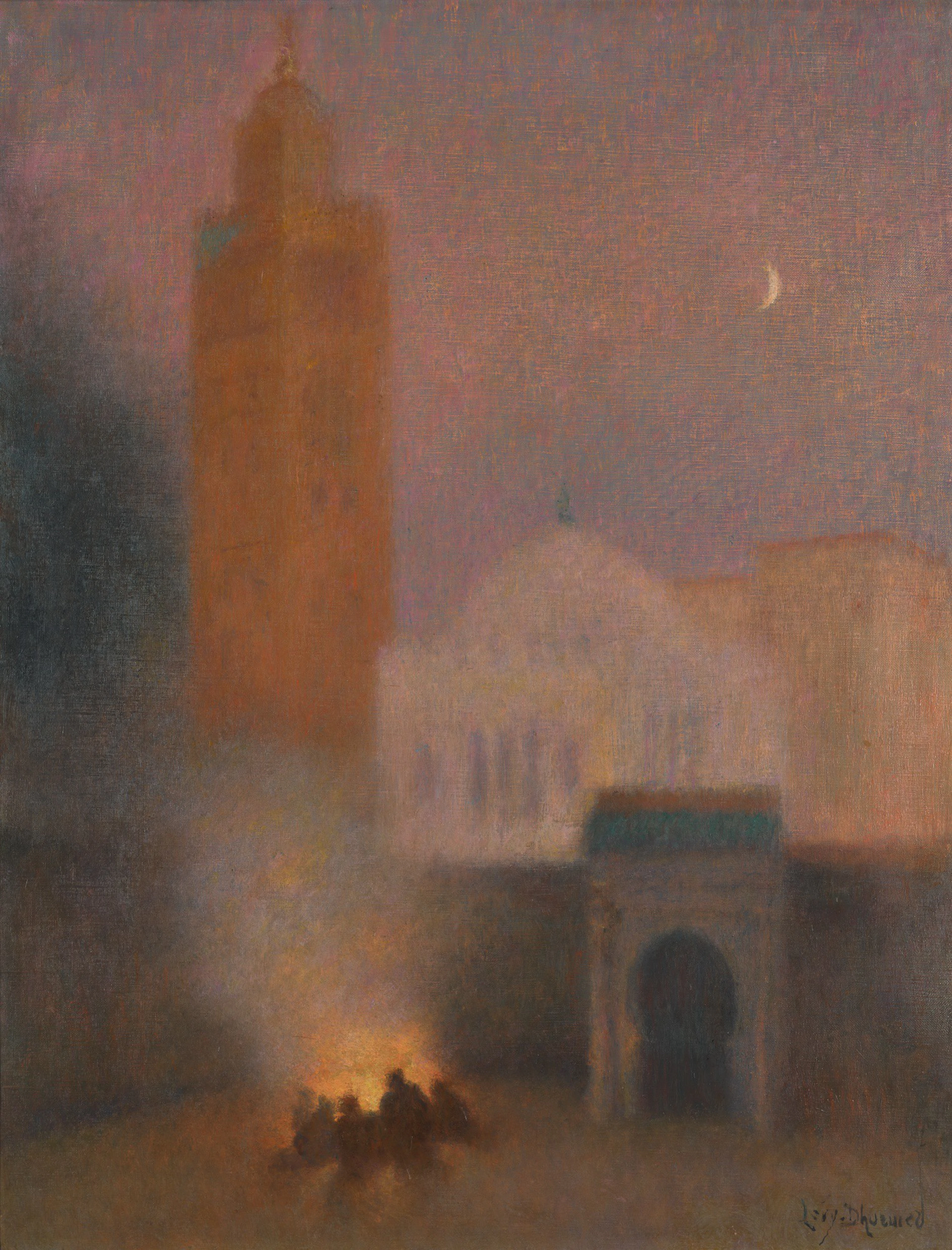 Lucien lévy-dhurmer | a north african city by moonlight