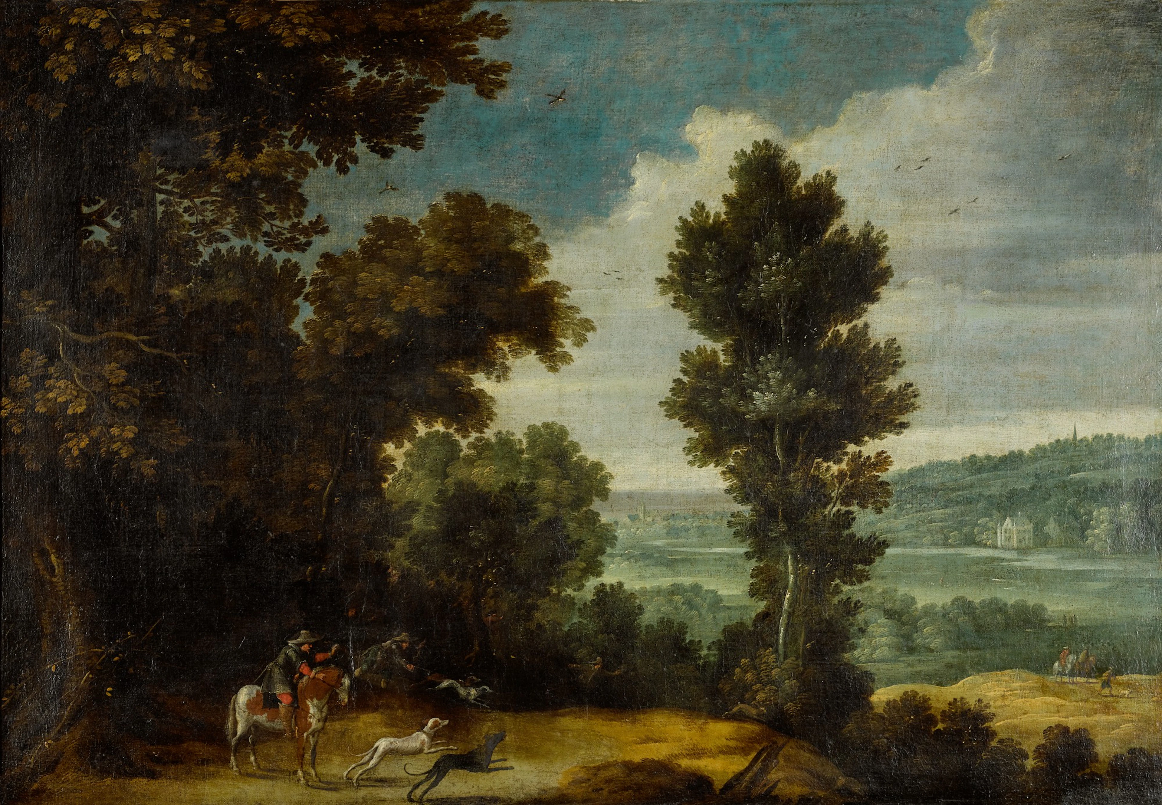 CIRCLE OF JAN WILDENS | Landscape with hunters