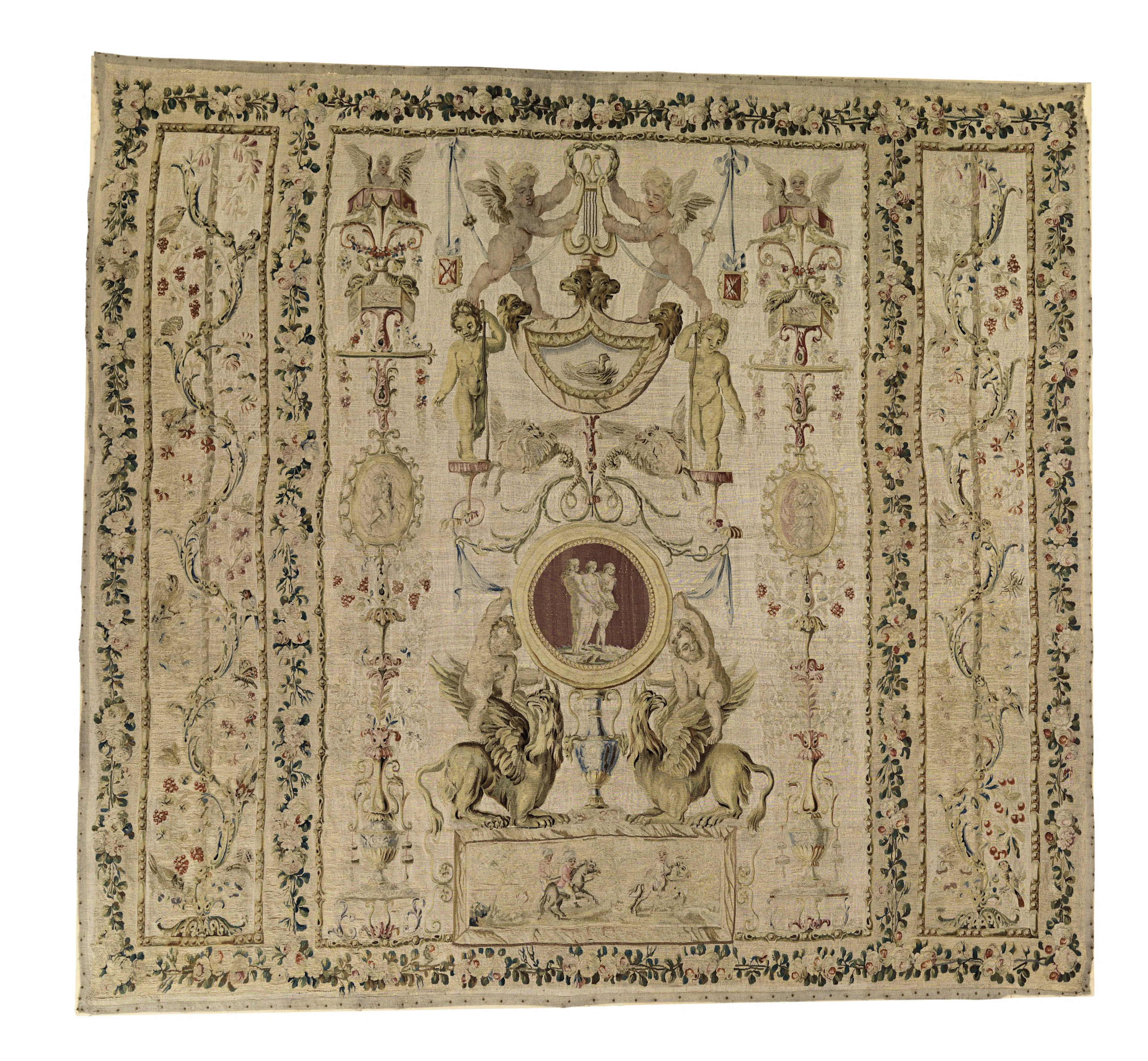 A louis xvi allegorical 'grotesque' tapestry