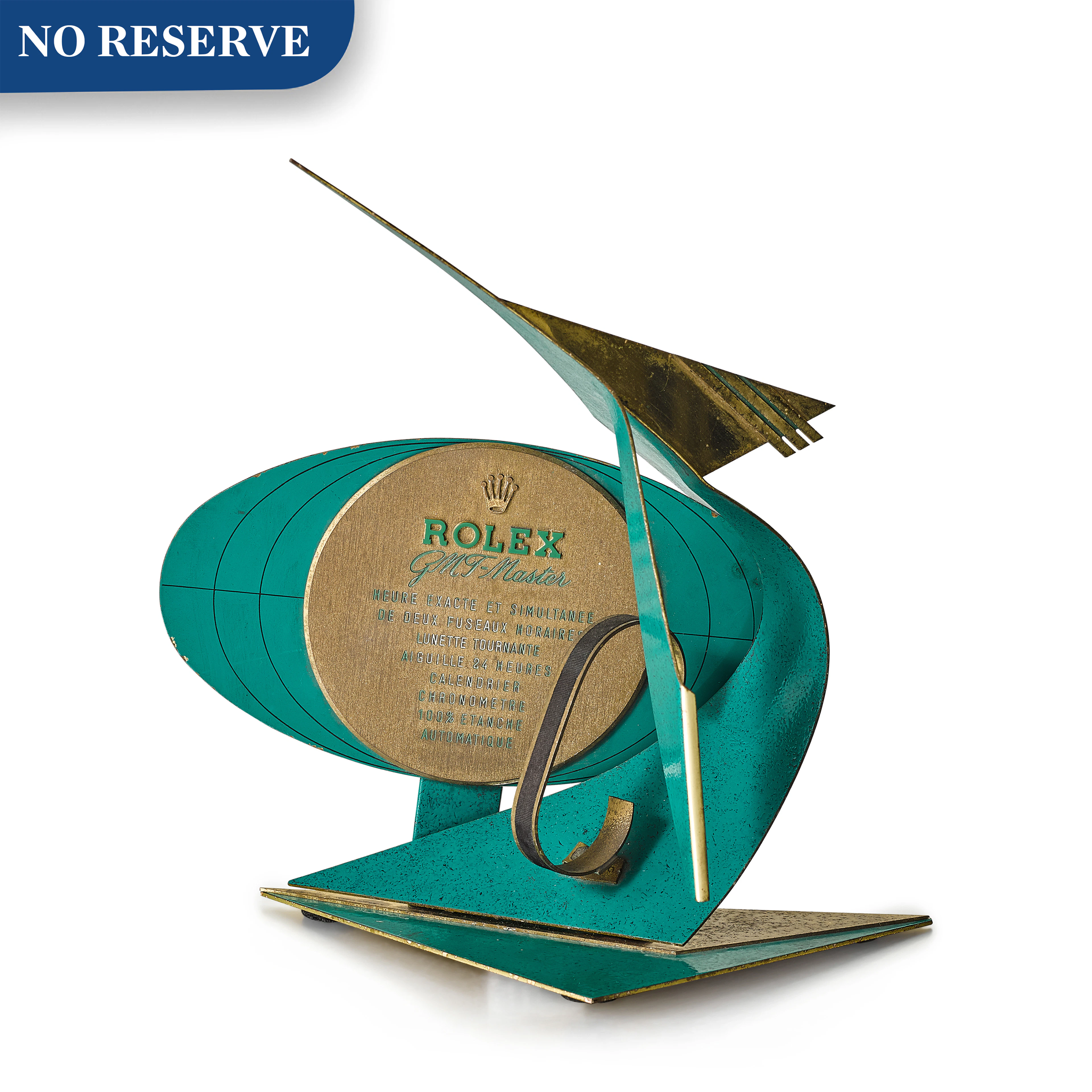 Rolex | gmt-master a gilt brass and green enamel retailer's window display