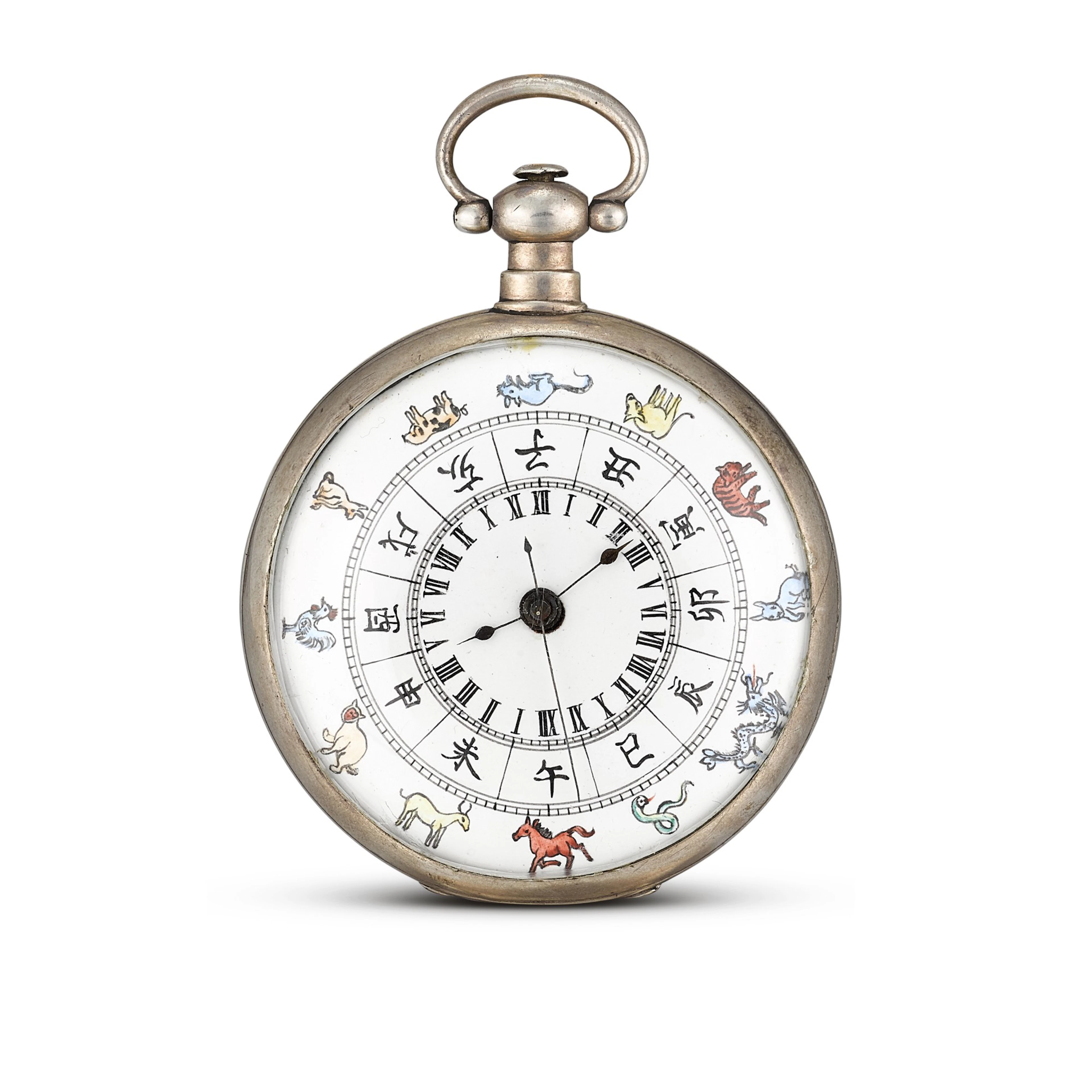 Bovet | chinese zodiac 24h a silver openface keyless watch with enamel dial