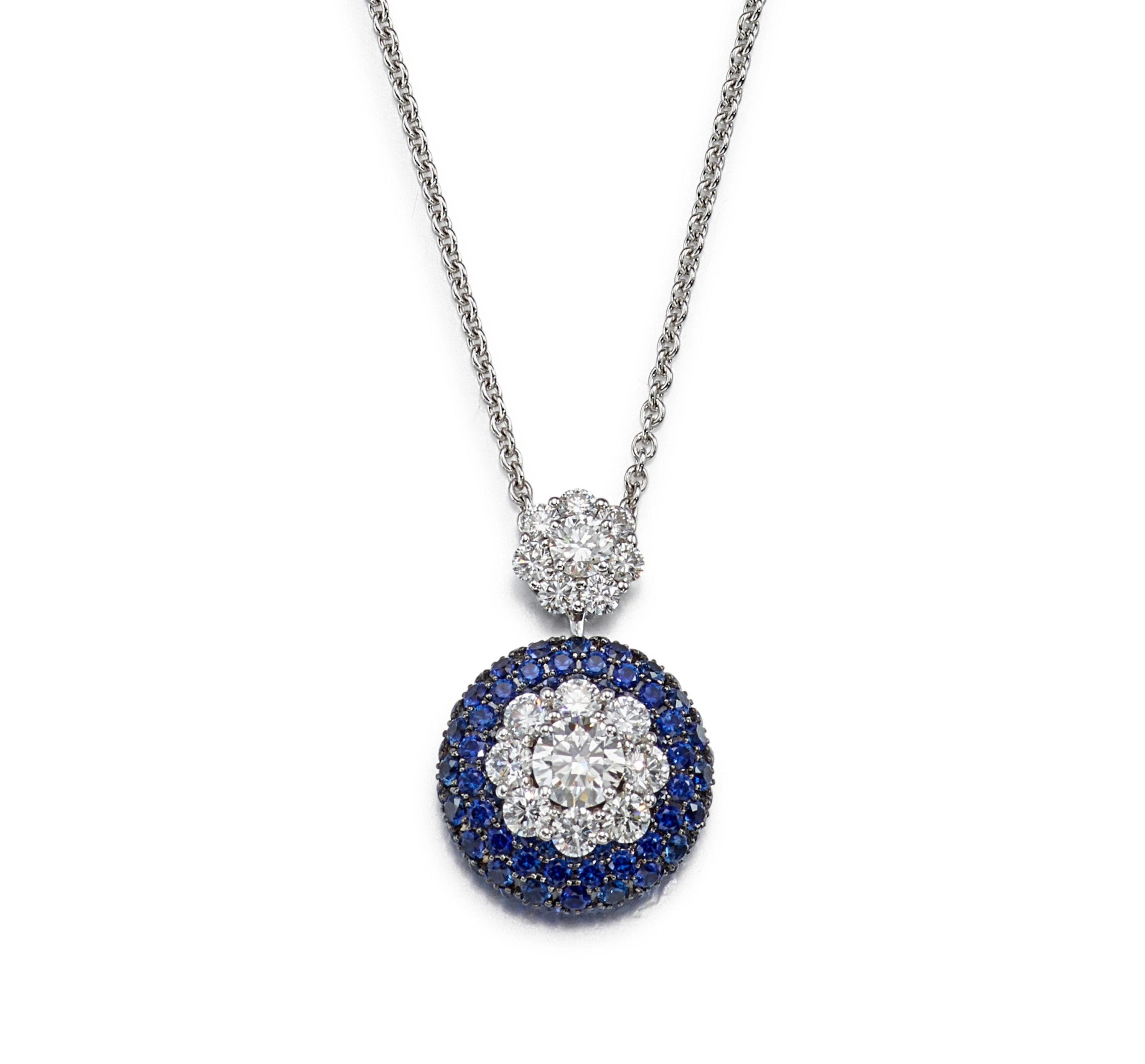 GRAFF | 'CLUSTER HALO' SAPPHIRE AND DIAMOND PENDENT...
