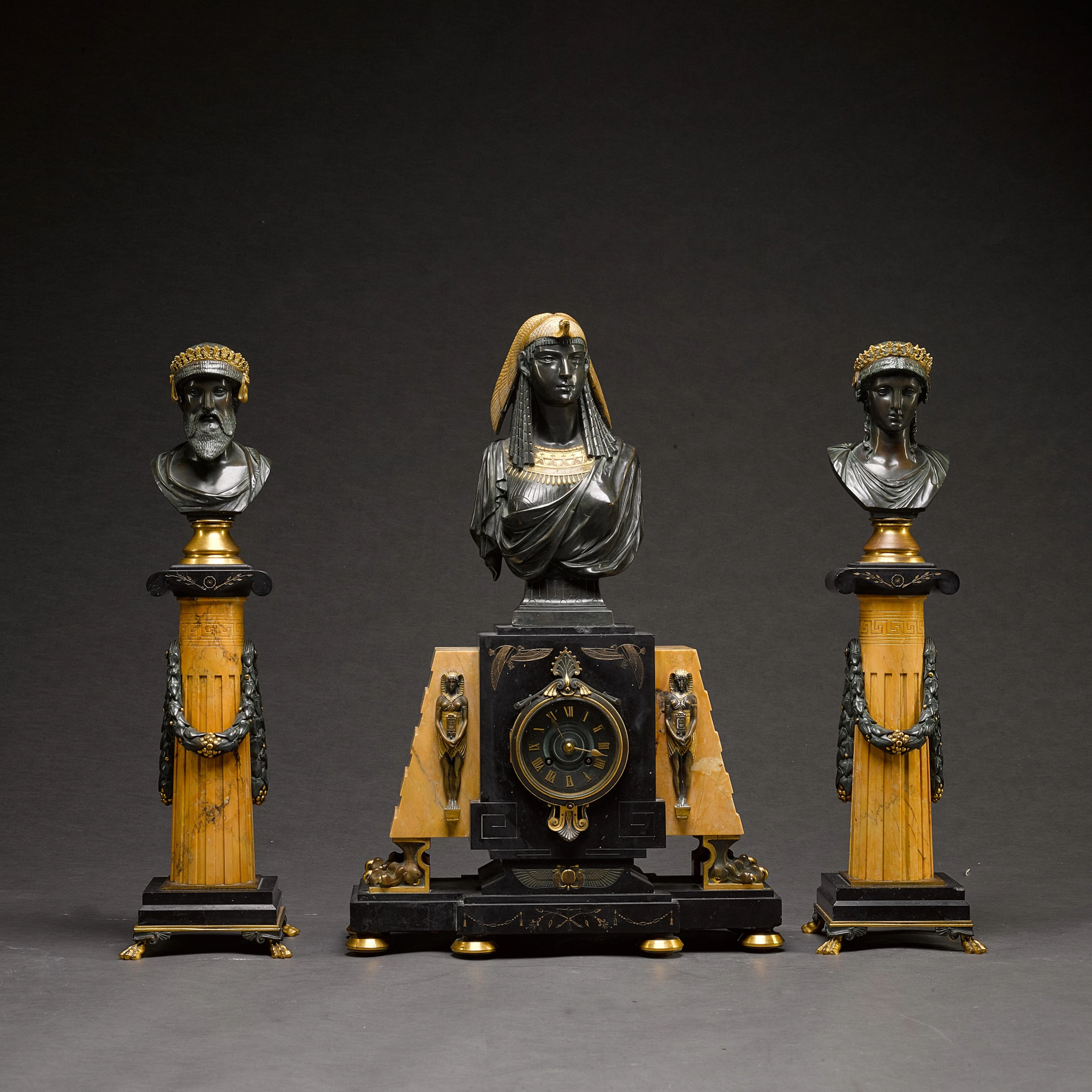 Pierre eugène emile hébert | three-piece clock garniture
