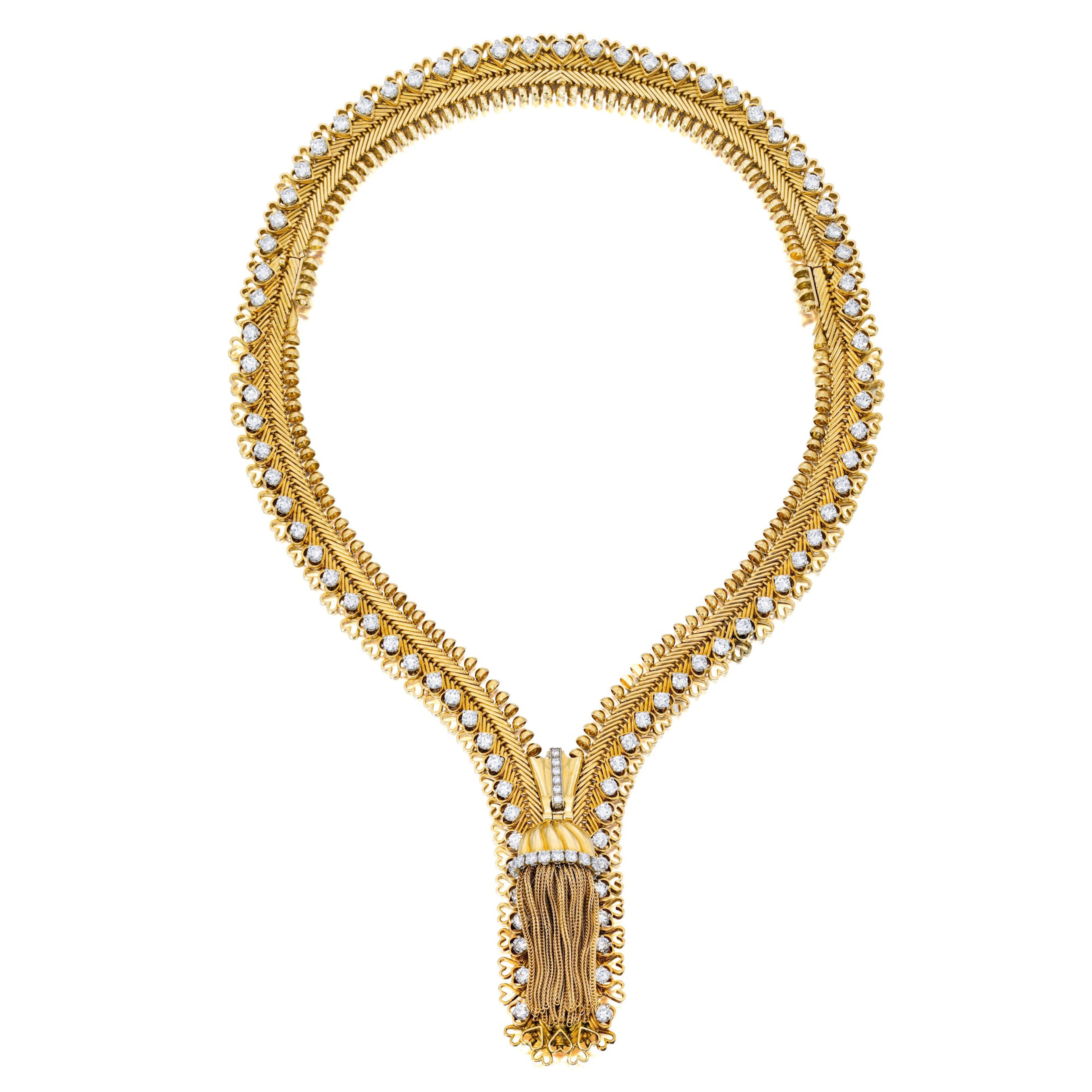 VAN CLEEF & ARPELS | 'ZIP' DIAMOND NECKLACE 梵克雅寶 | 'Zip' 鑽石項鏈