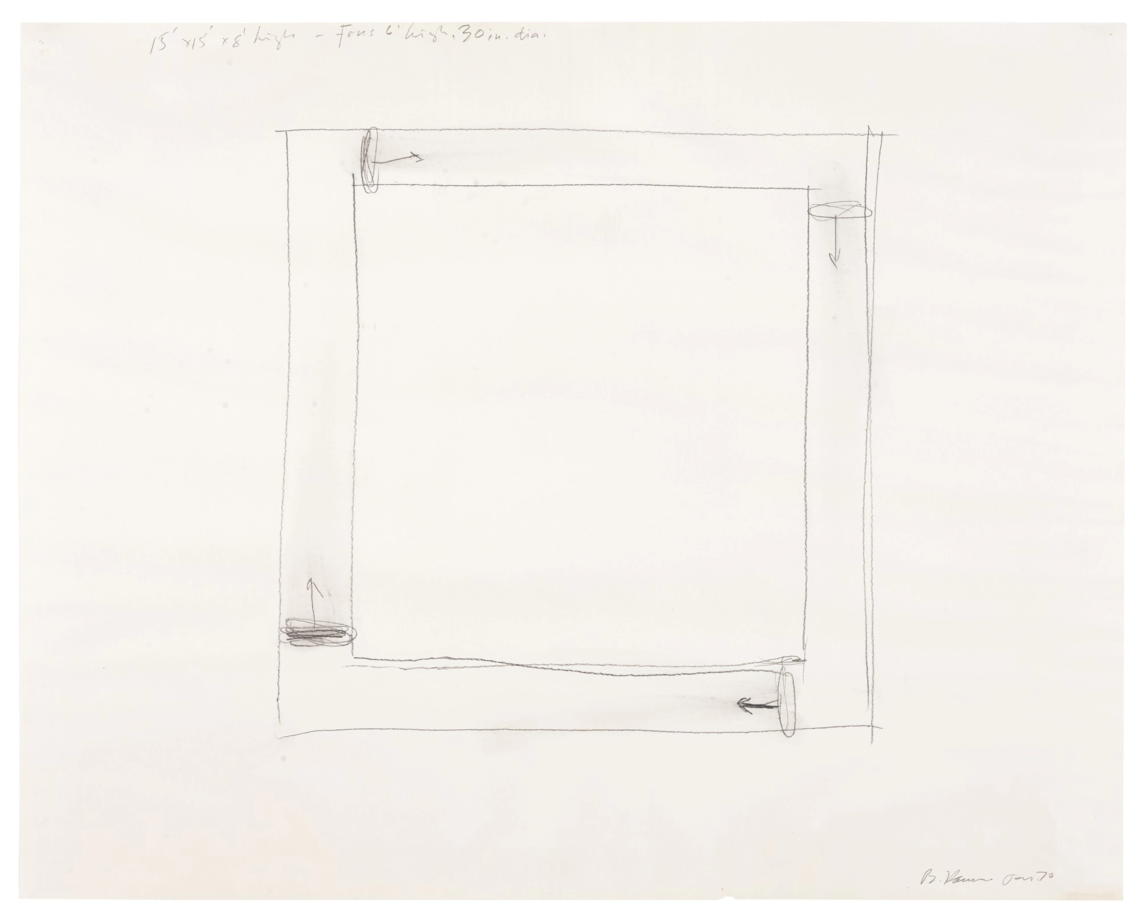 Bruce nauman | drawing for fan piece