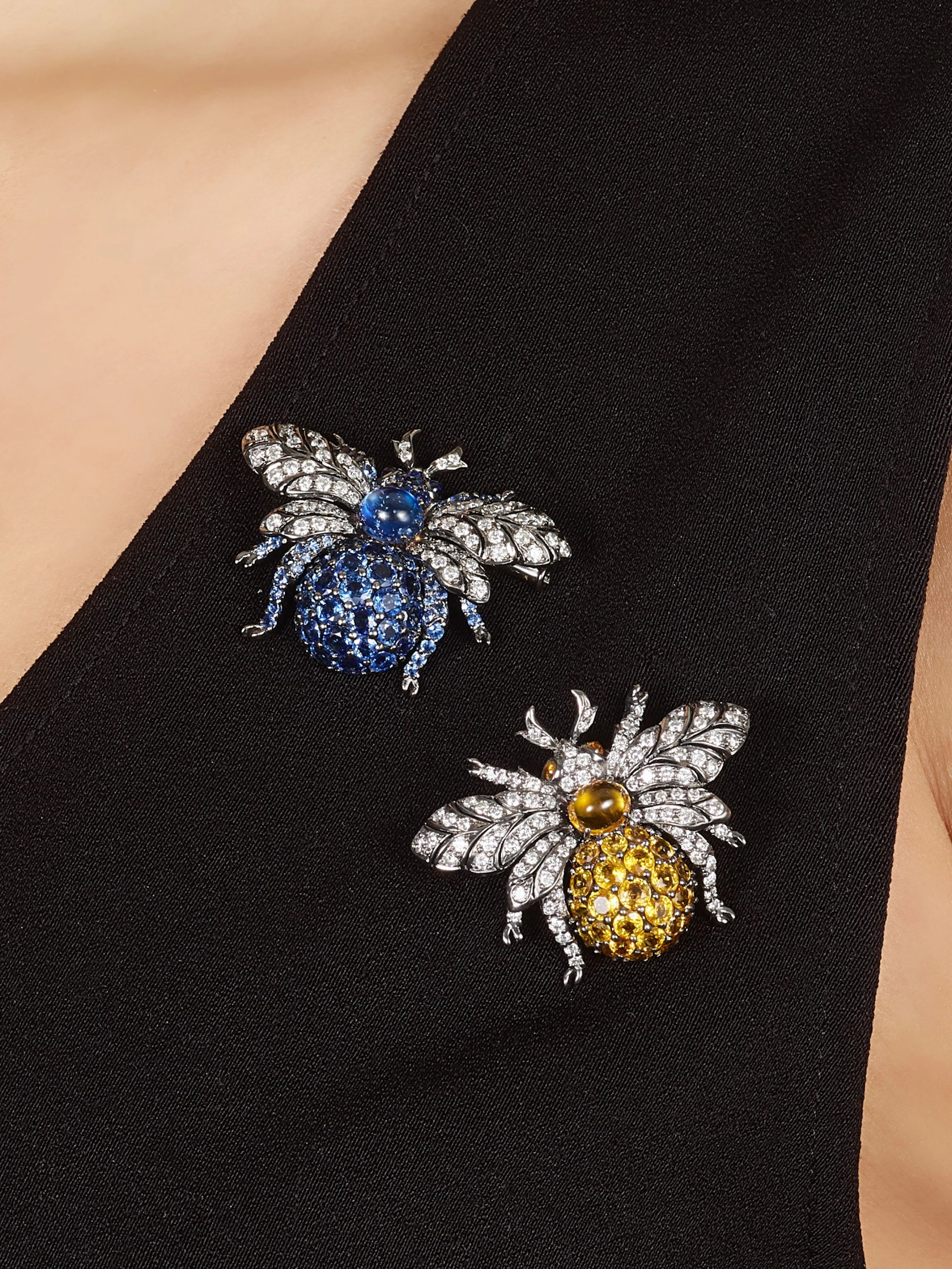 MICHAEL YOUSSOUFIAN | 'LES ABEILLES' PAIR OF GEM SET AND...