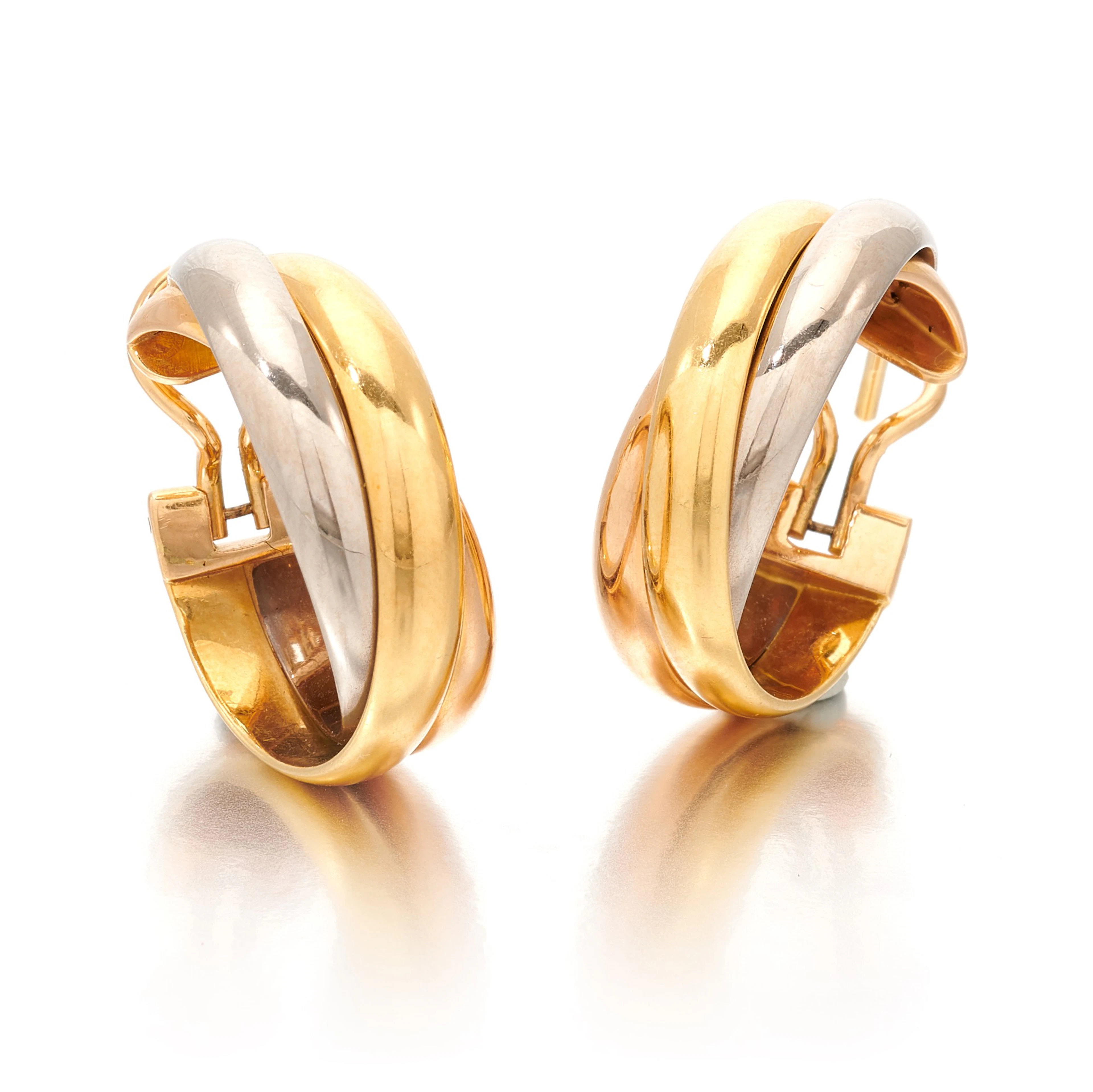 Cartier | pair of three- color gold earrings (paio di...
