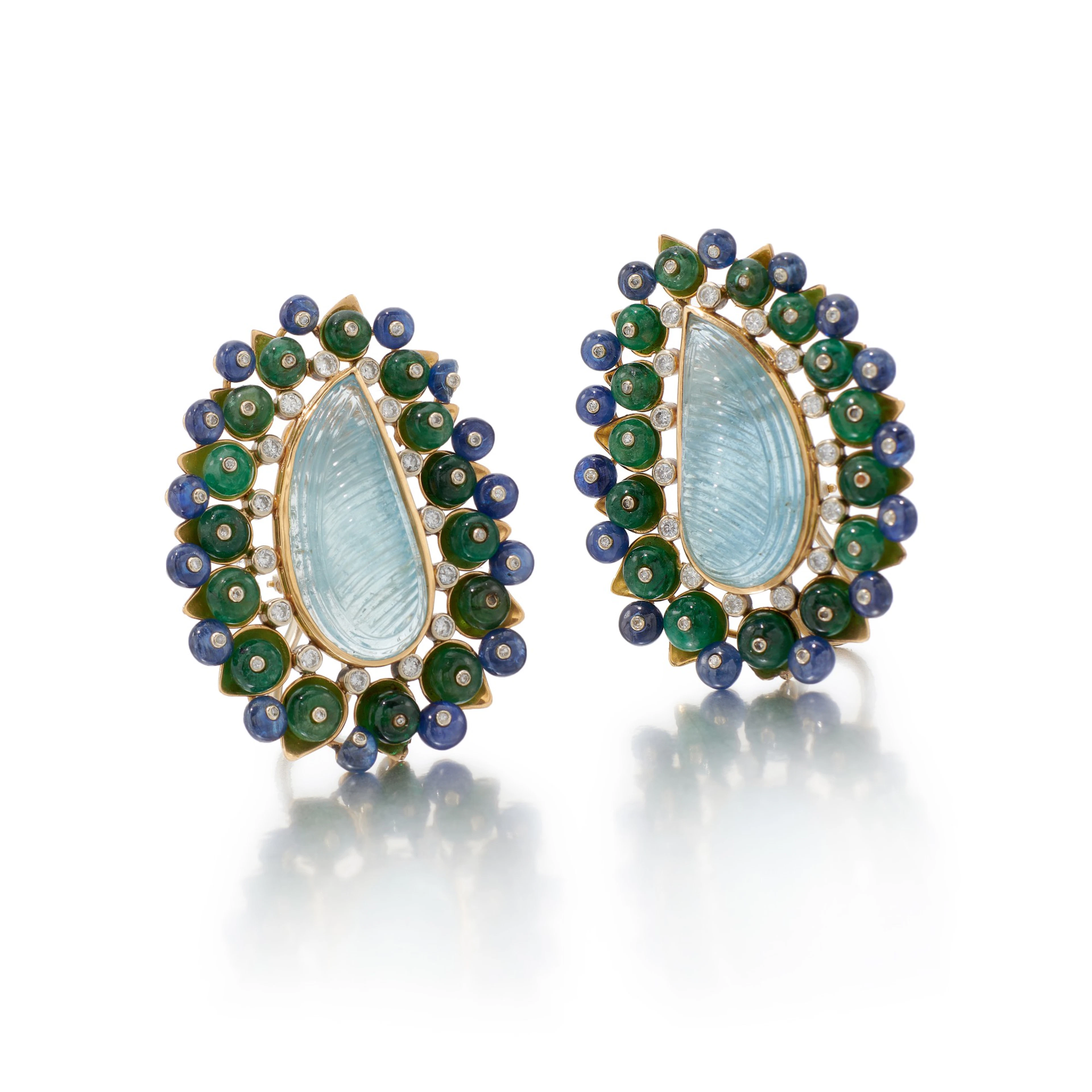 Pair of aquamarine