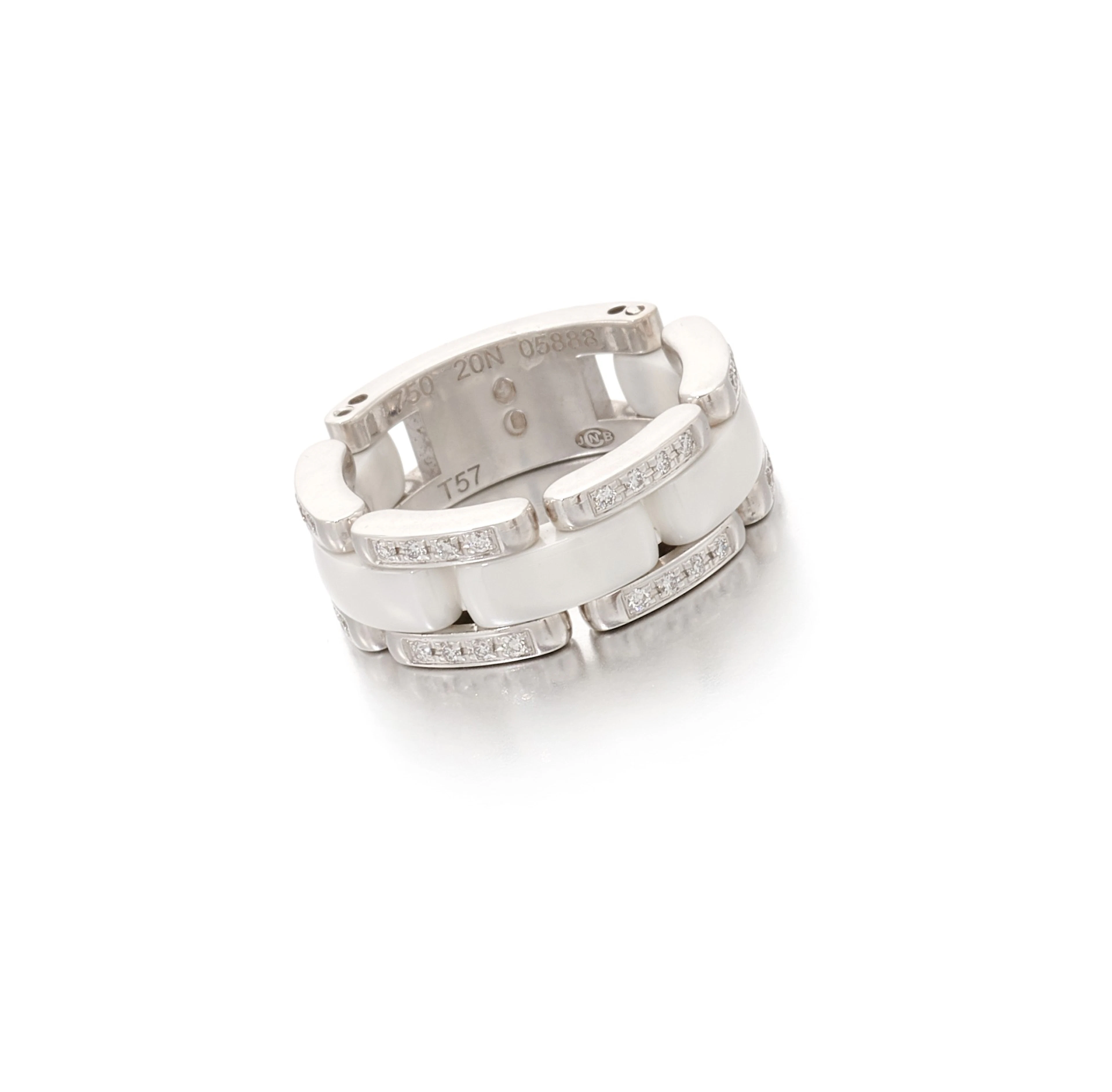 Chanel | white ceramic and diamond 'ultra ring' (anello...